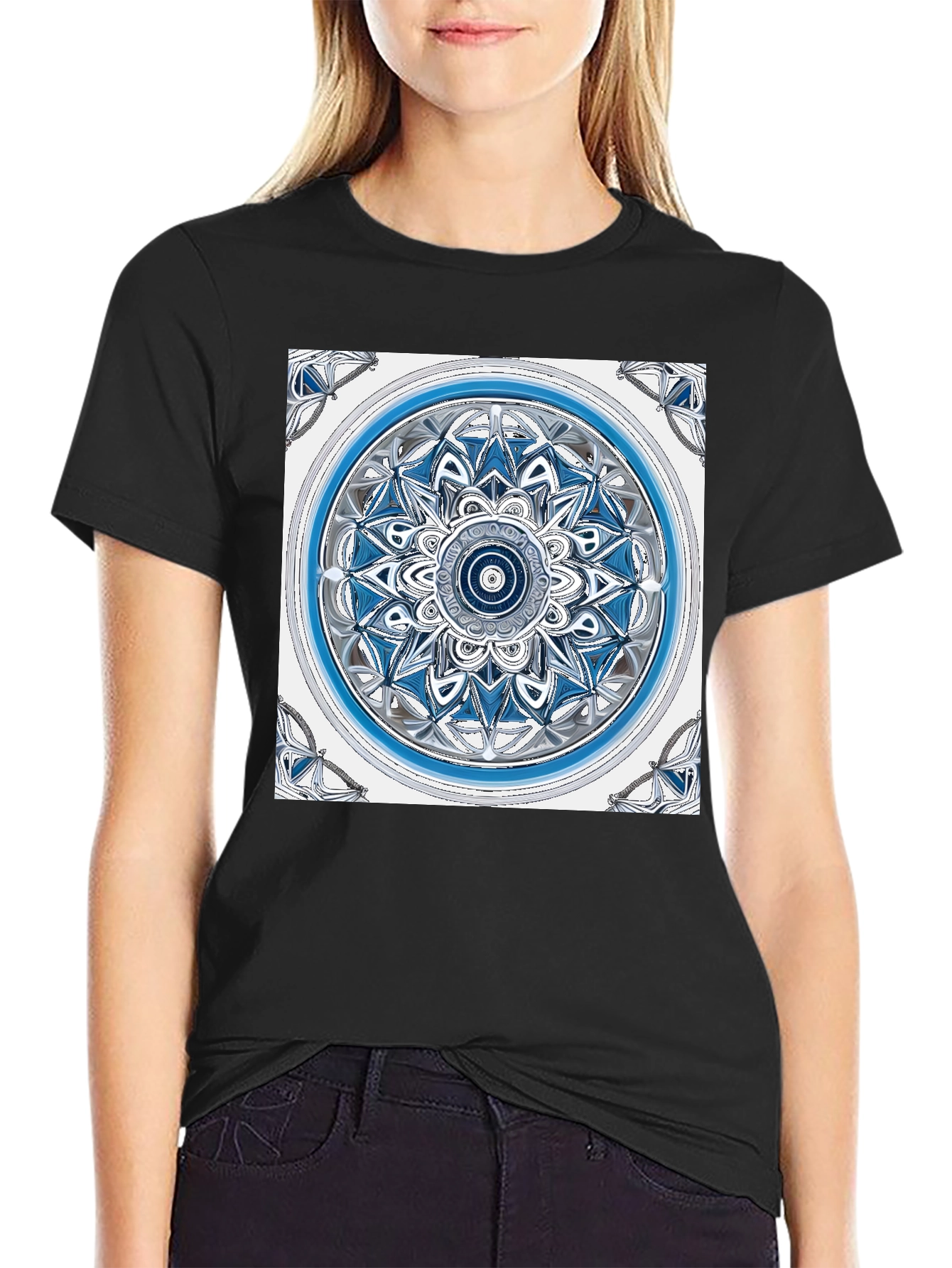 Mandala Graphic T-Shirt - Geometric Pattern