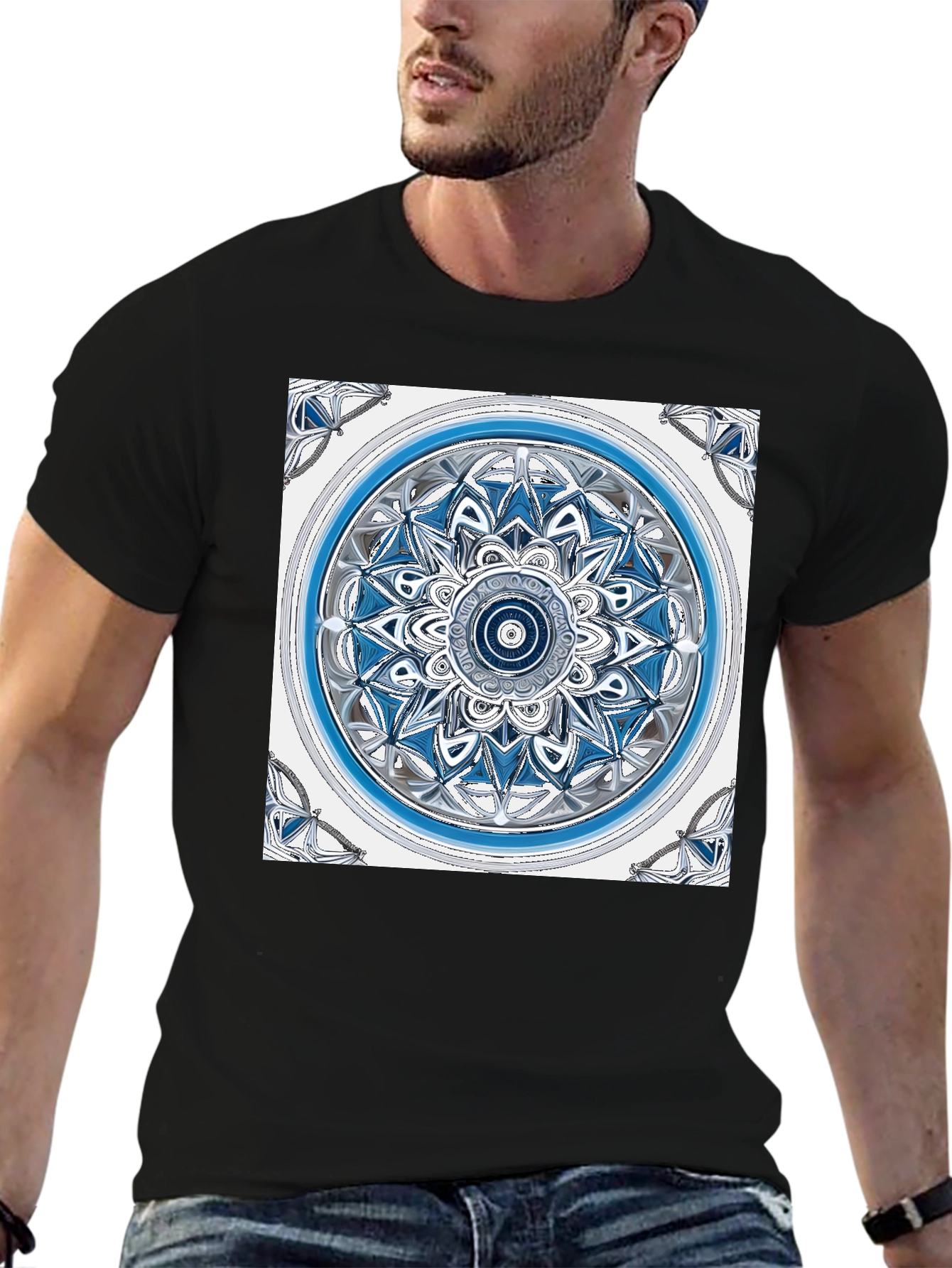 Mandala Graphic T-Shirt - Geometric Pattern