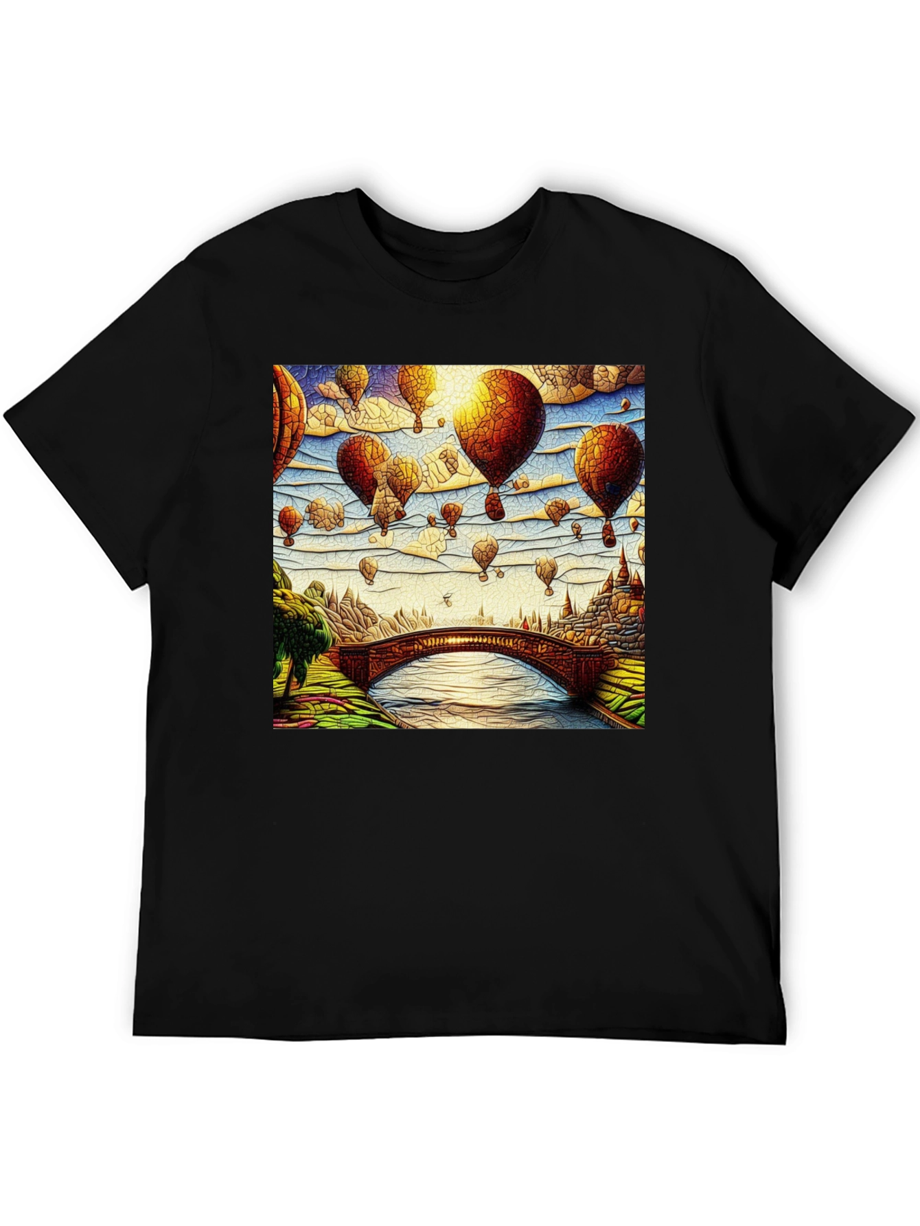 Fantasy Landscape Balloon Graphic T-Shirt