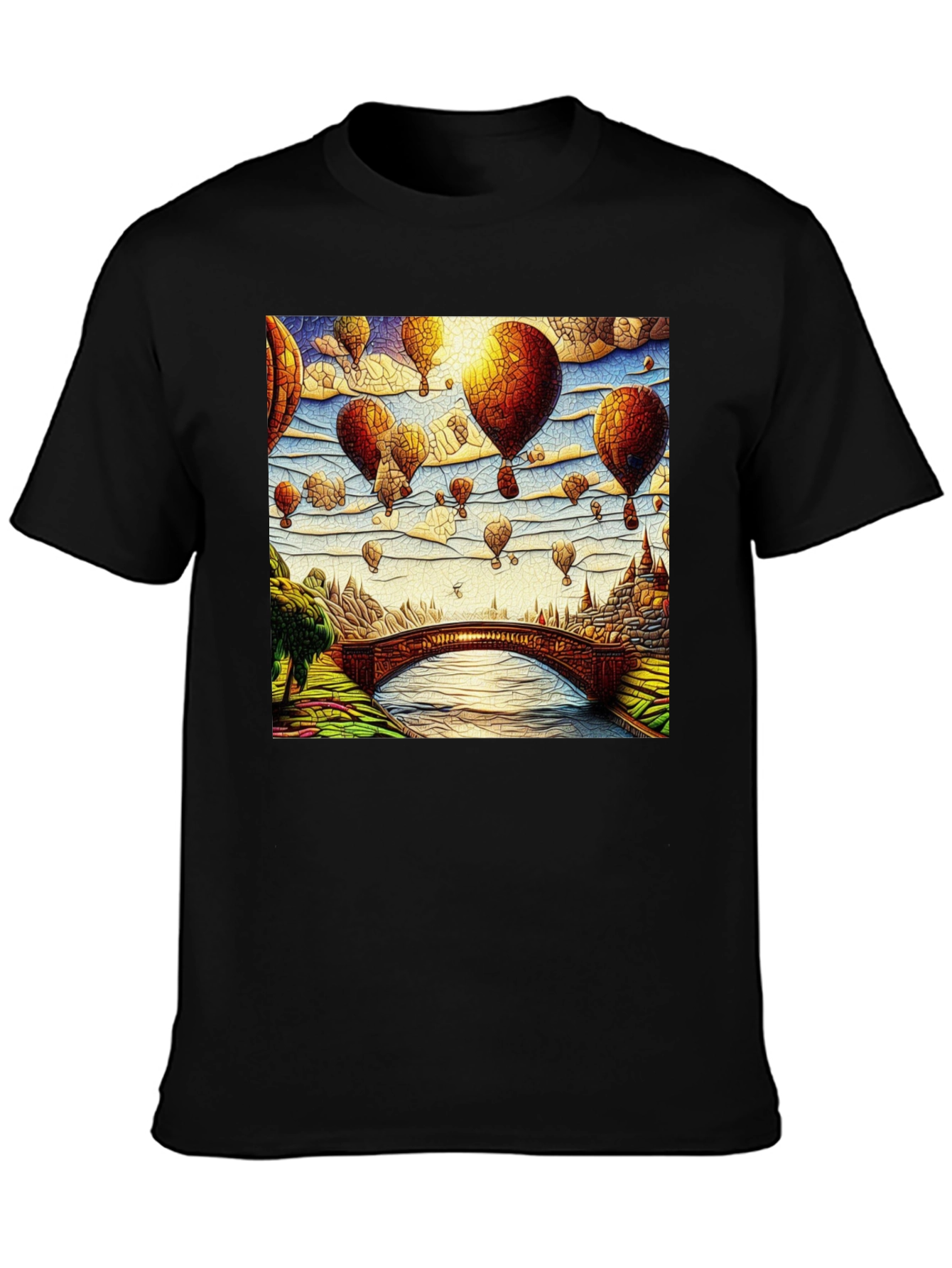Fantasy Landscape Balloon Graphic T-Shirt