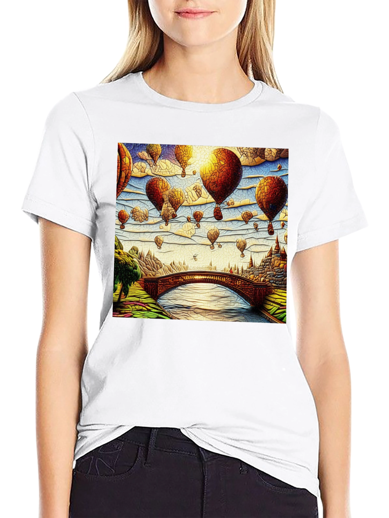 Fantasy Landscape Balloon Graphic T-Shirt