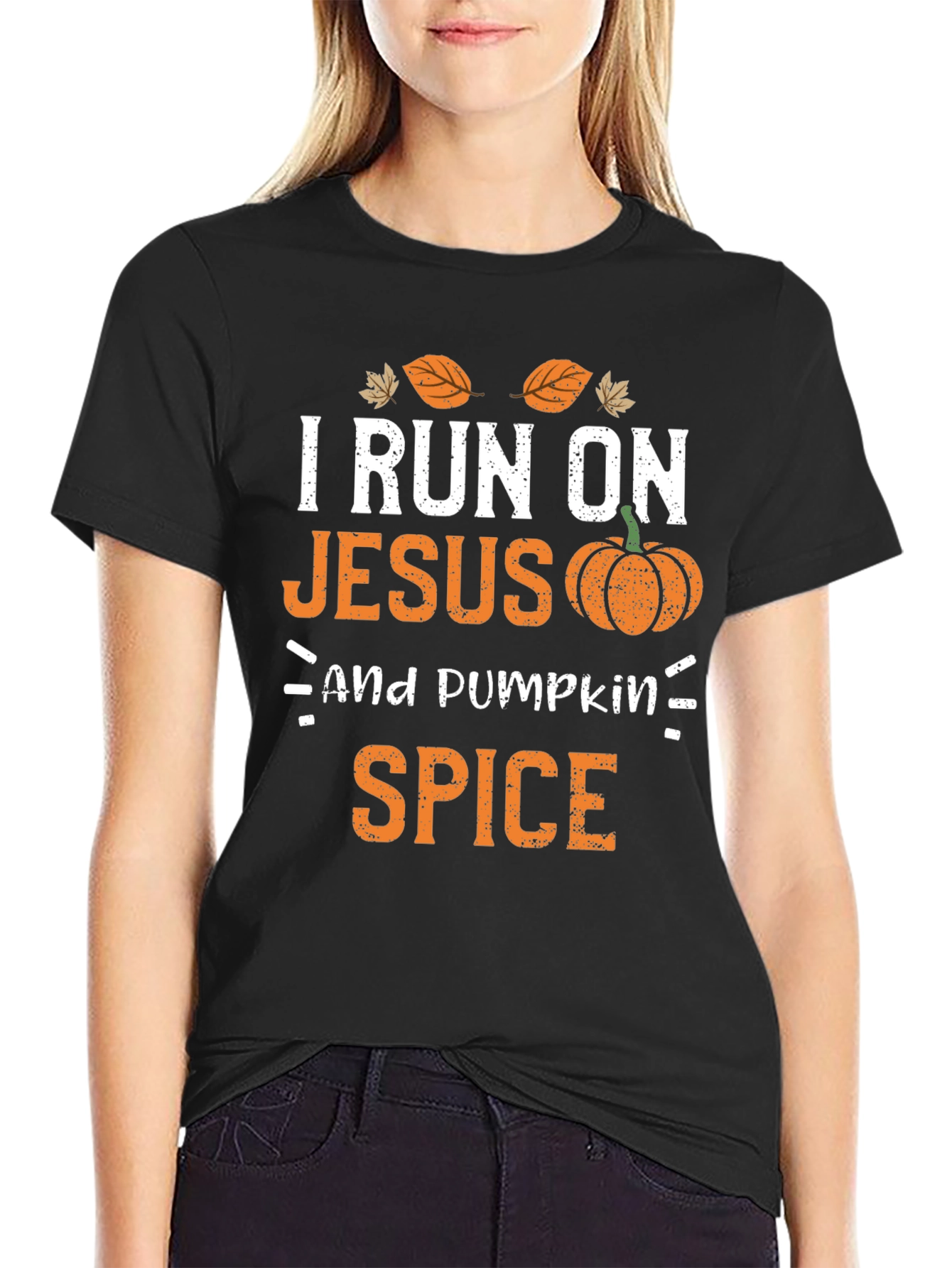 I Run On Jesus and Pumpkin Spice T-Shirt