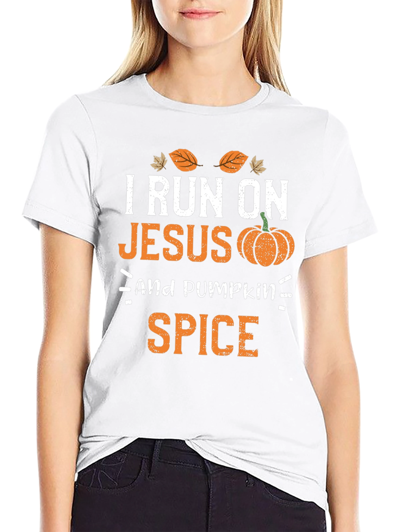 I Run On Jesus and Pumpkin Spice T-Shirt