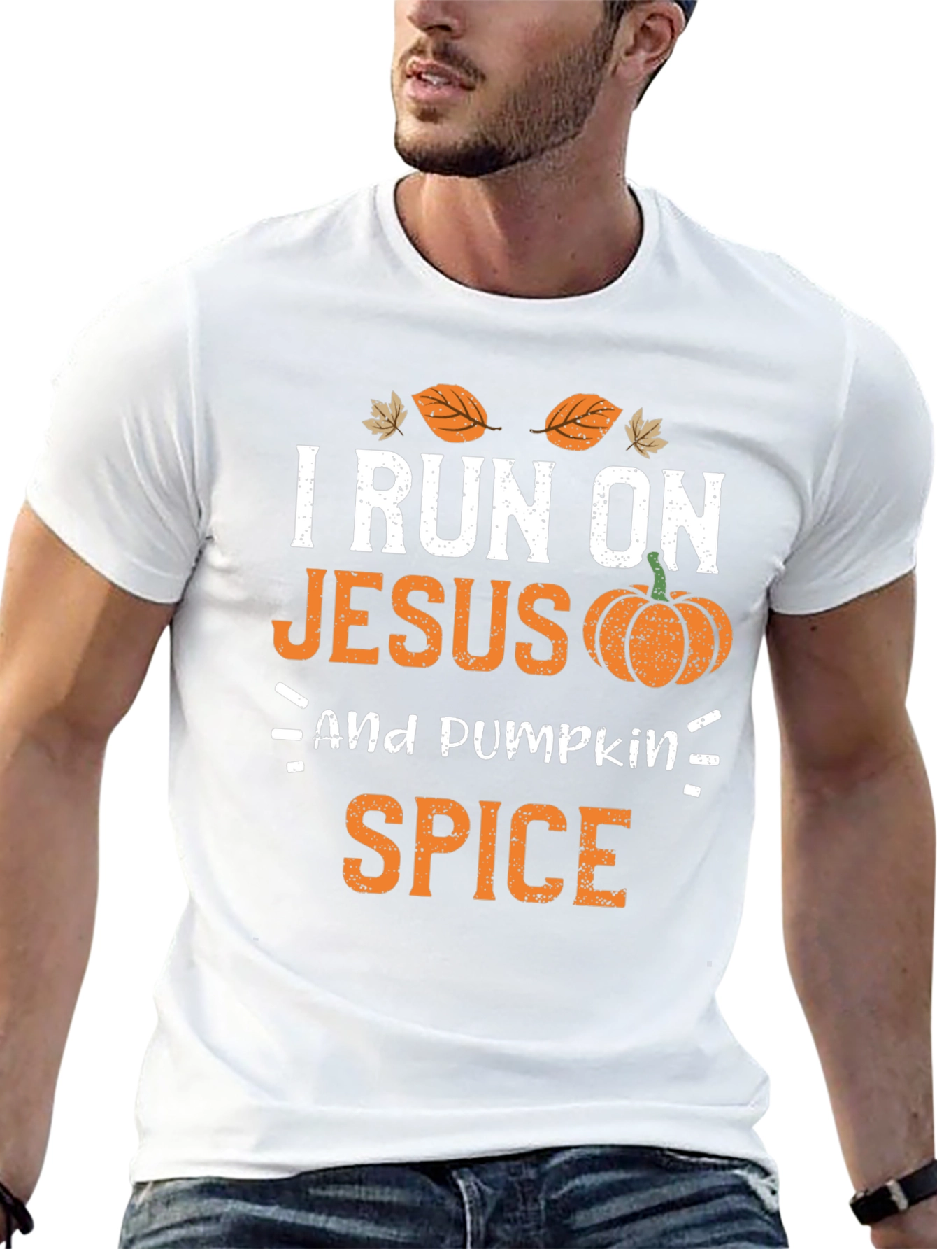 I Run On Jesus and Pumpkin Spice T-Shirt