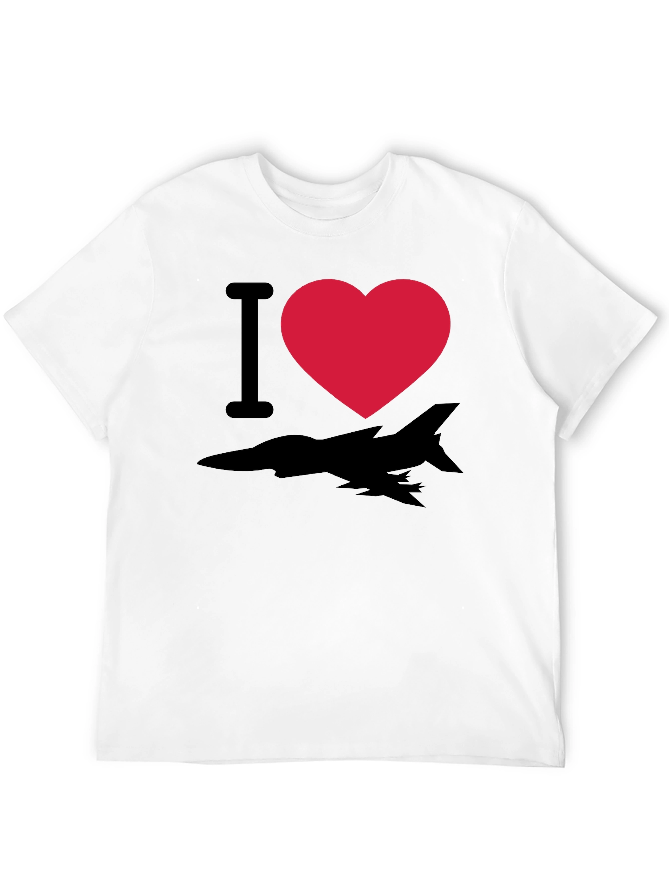 I Heart Fighter Jet T-Shirt - Black