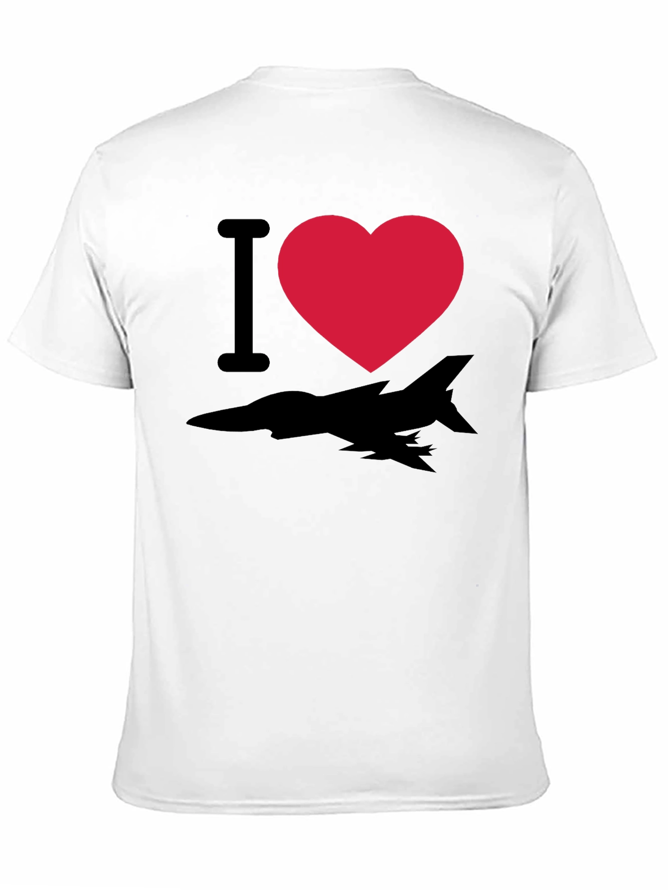 I Heart Fighter Jet T-Shirt - Black