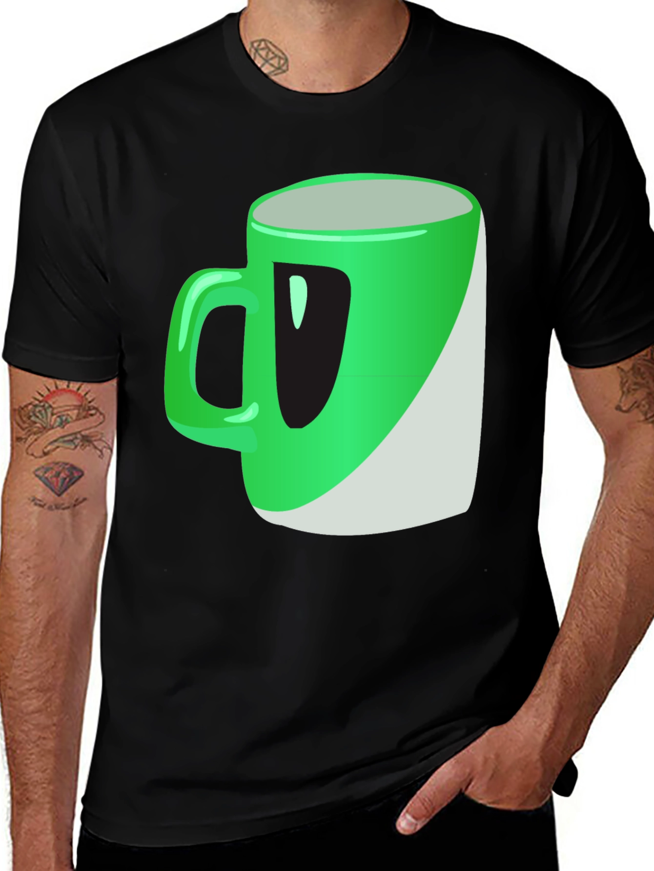 Green Mug Graphic Tee - Casual Wear