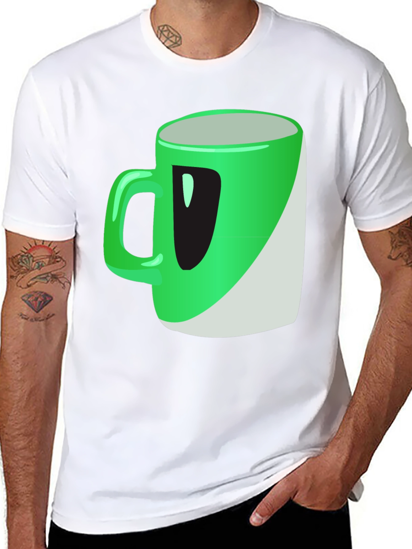 Green Mug Graphic Tee - Casual Wear