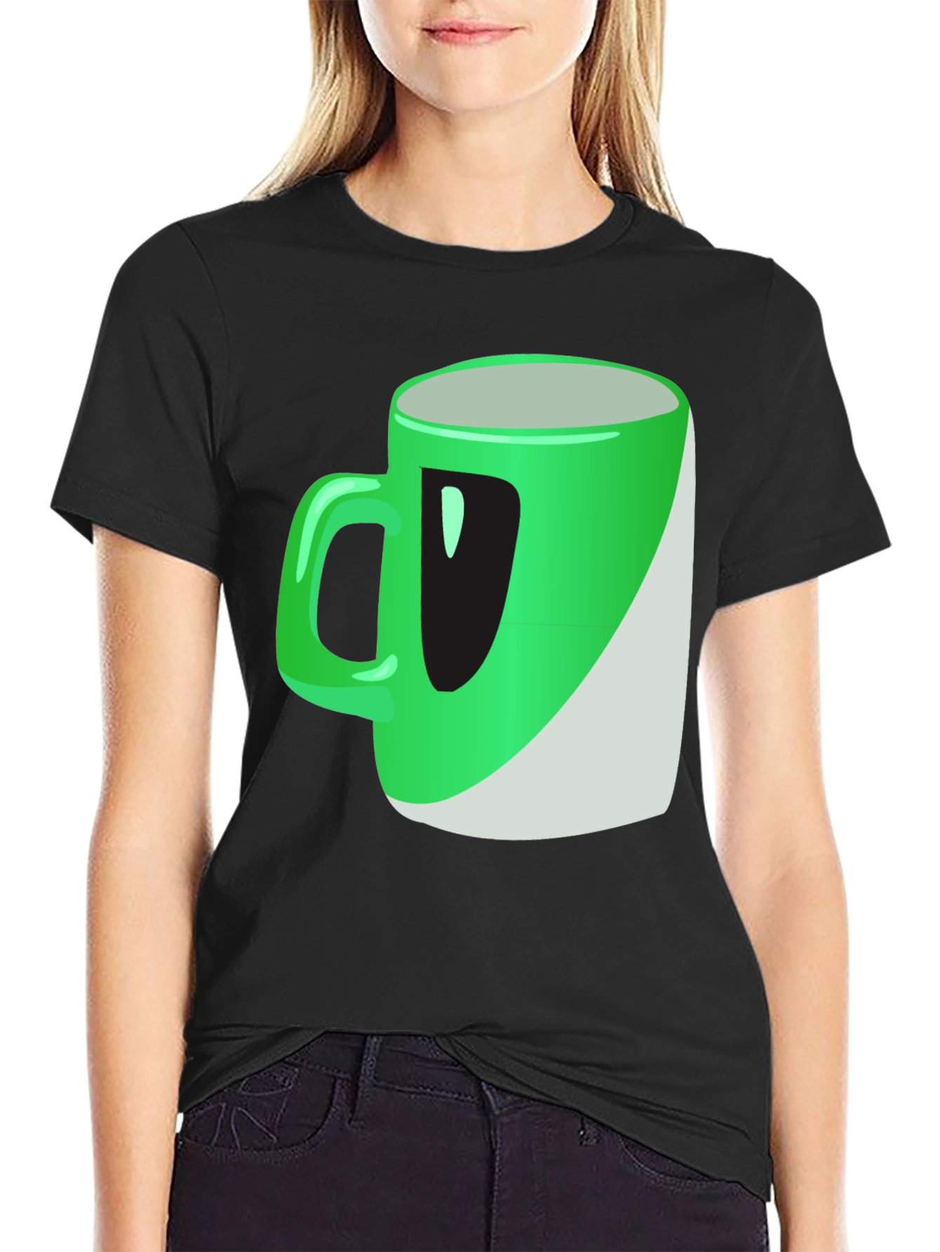Green Mug Graphic Tee - Casual Wear