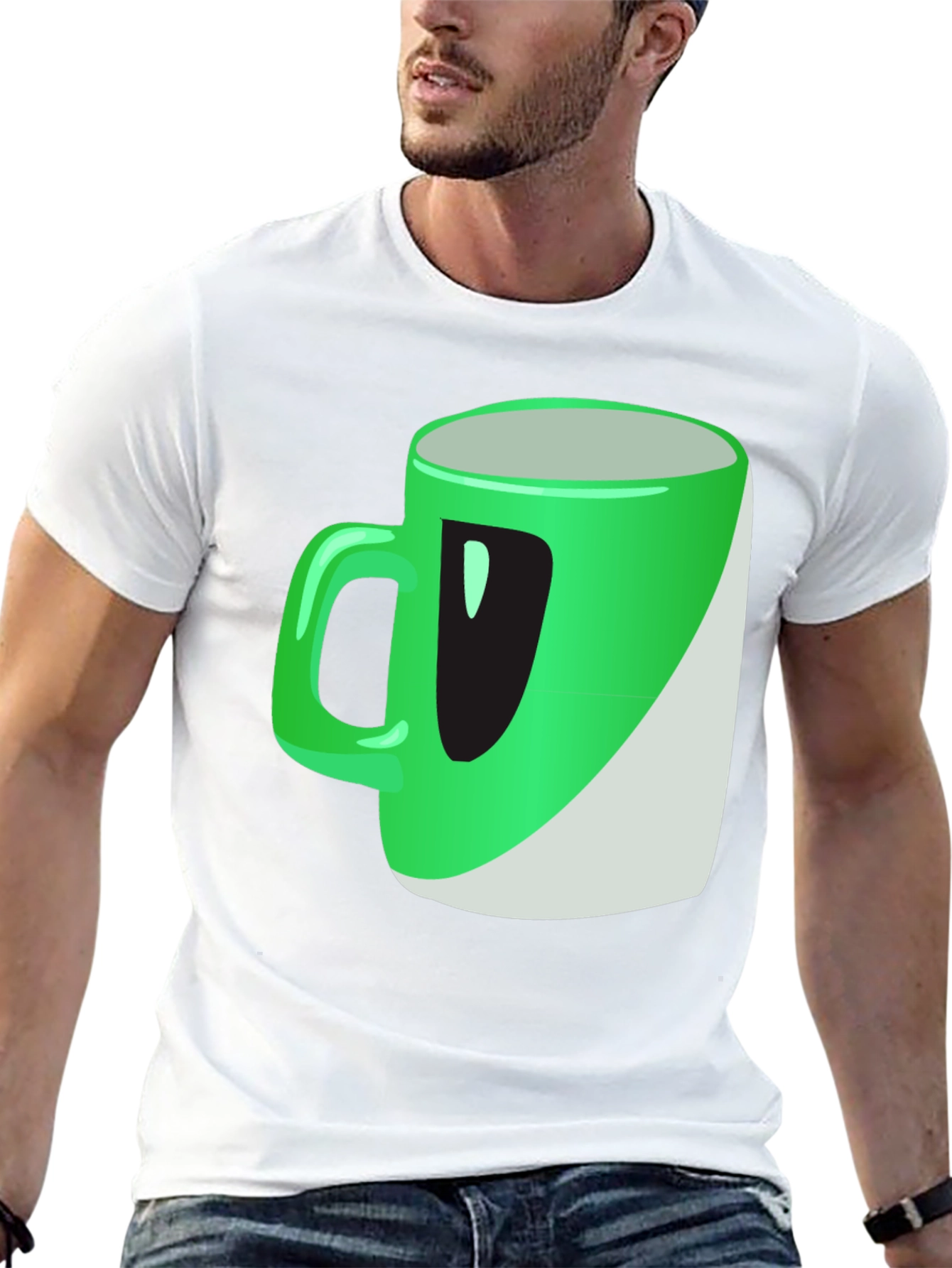Green Mug Graphic Tee - Casual Wear