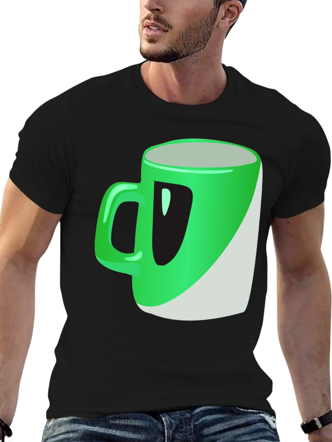 Green Mug Graphic Tee - Casual Wear