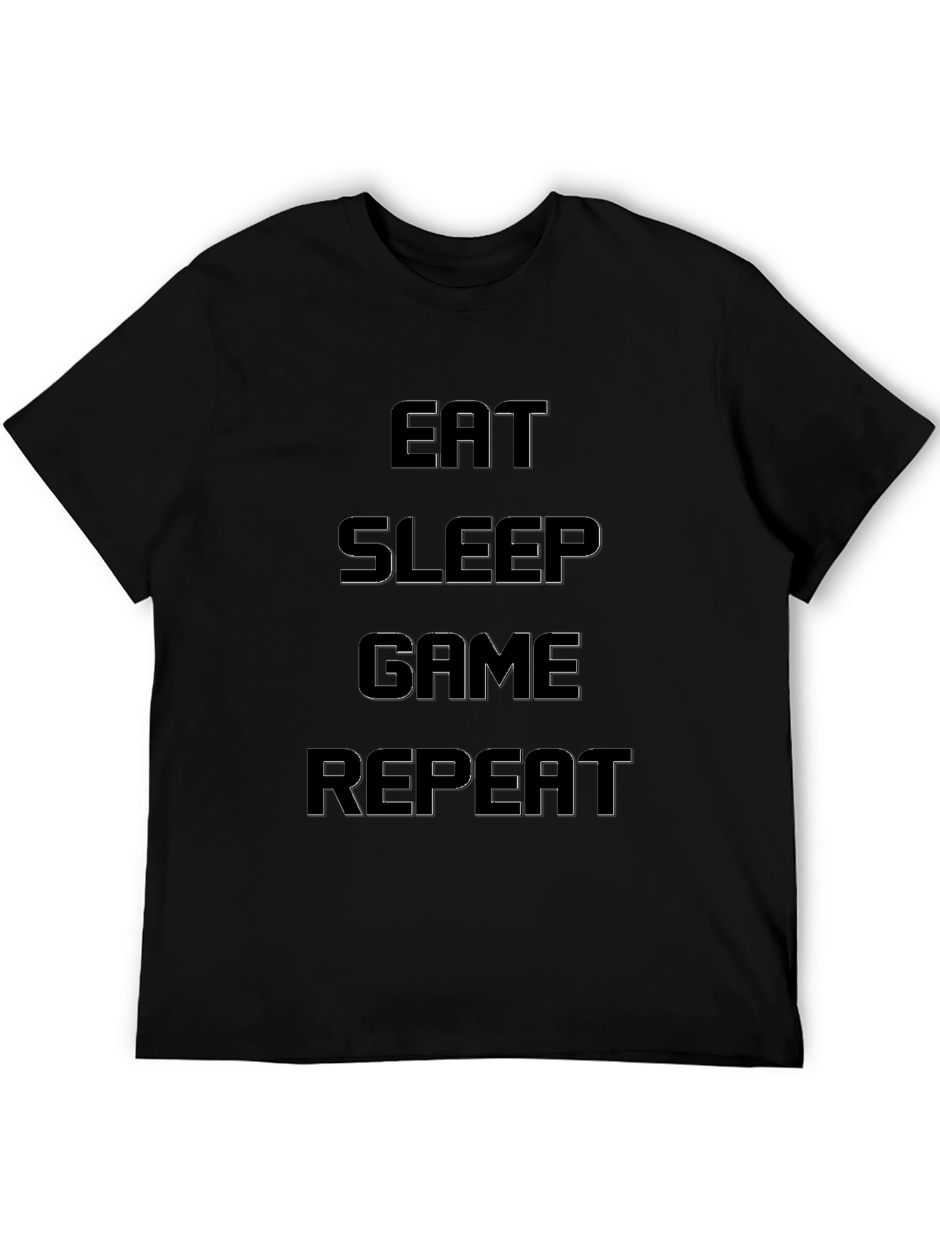 Eat Sleep Game Repeat Black T-Shirt