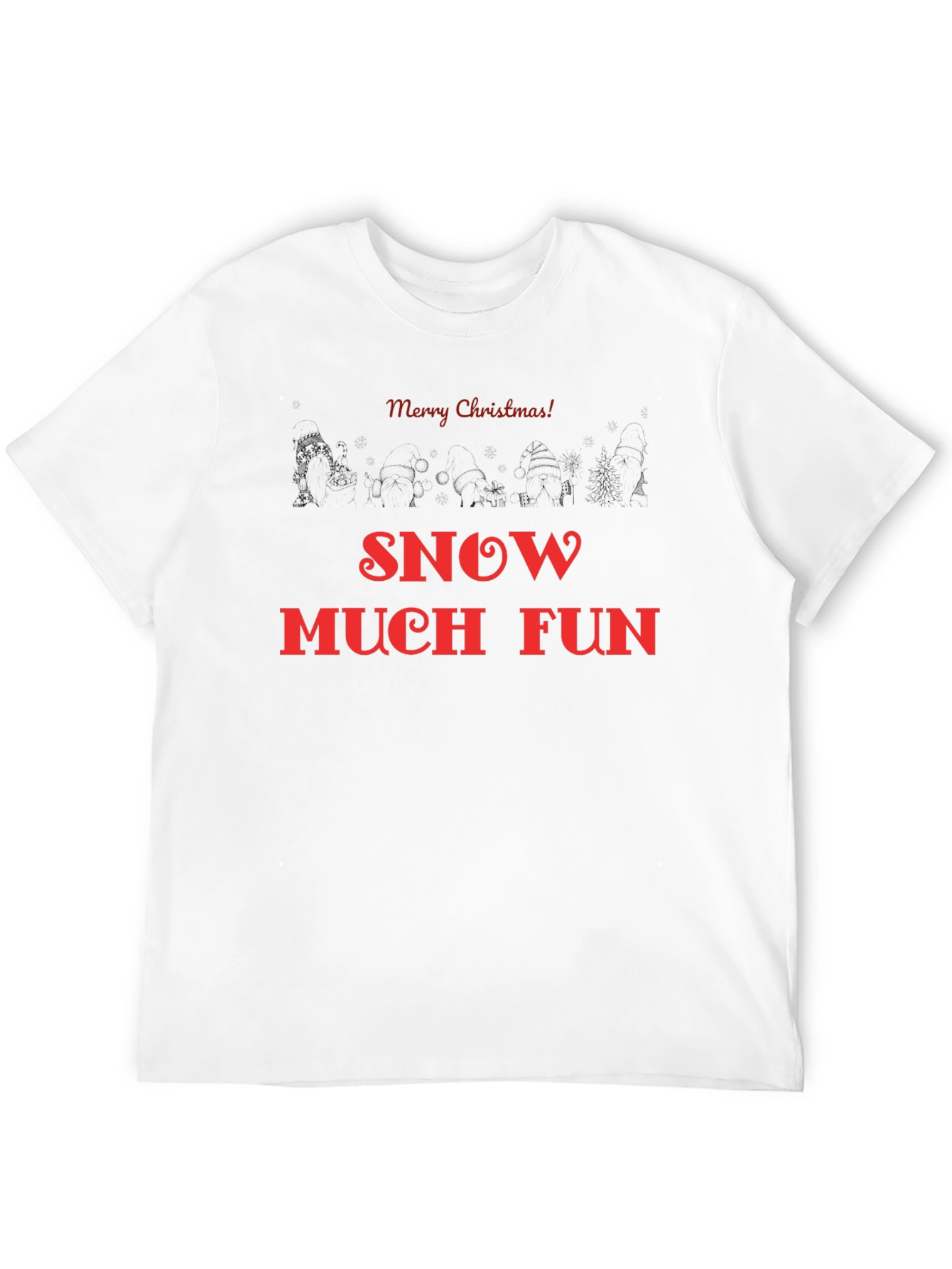 Merry Christmas Snow Much Fun Black T-Shirt