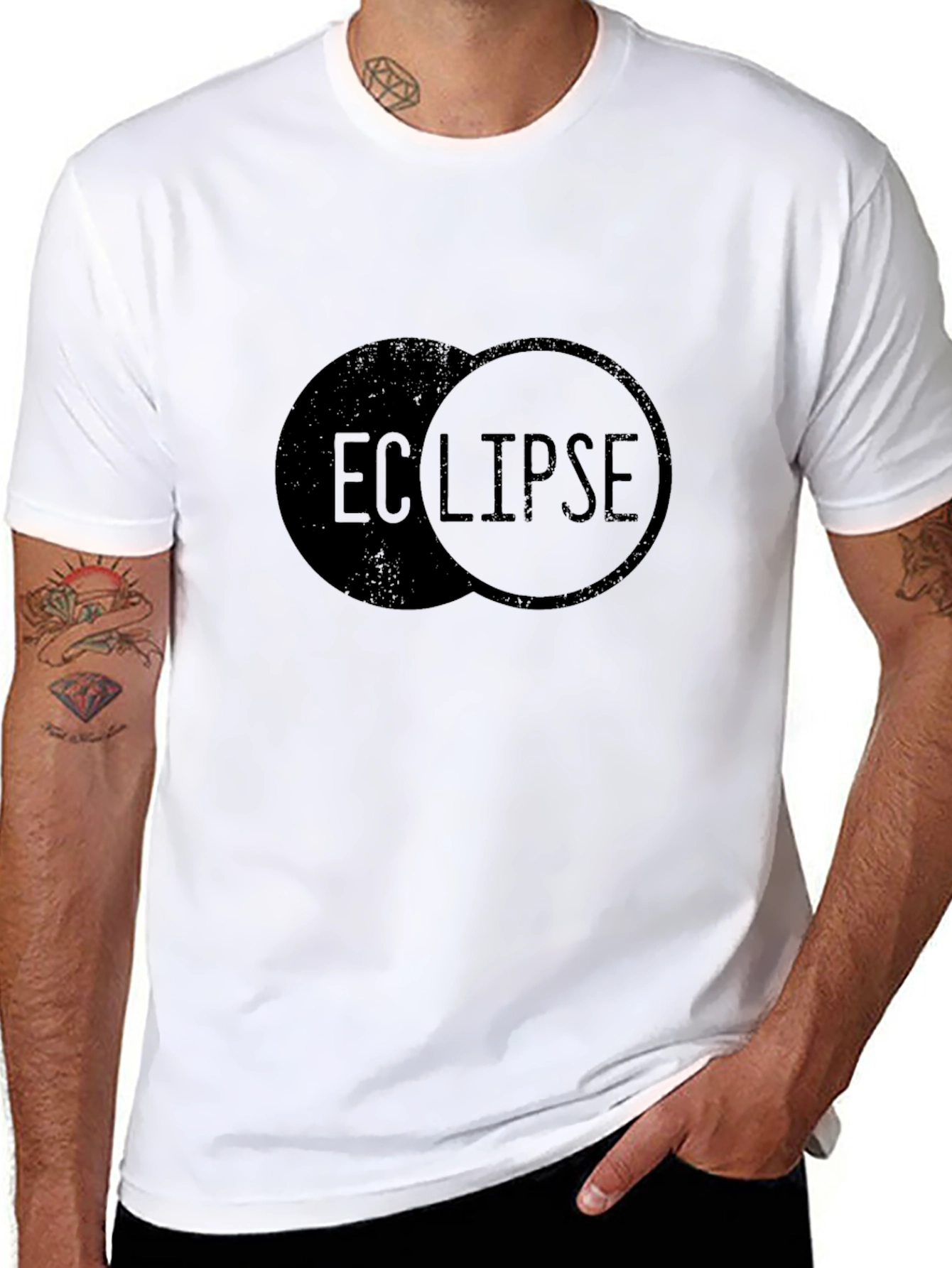 Eclipse Graphic Print Black T-Shirt