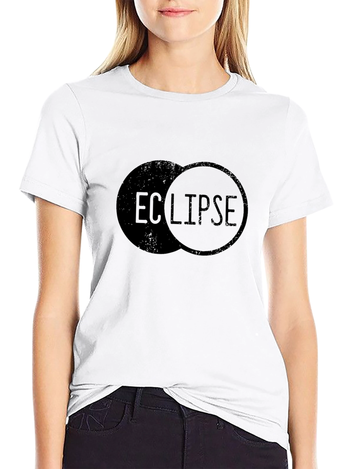 Eclipse Graphic Print Black T-Shirt