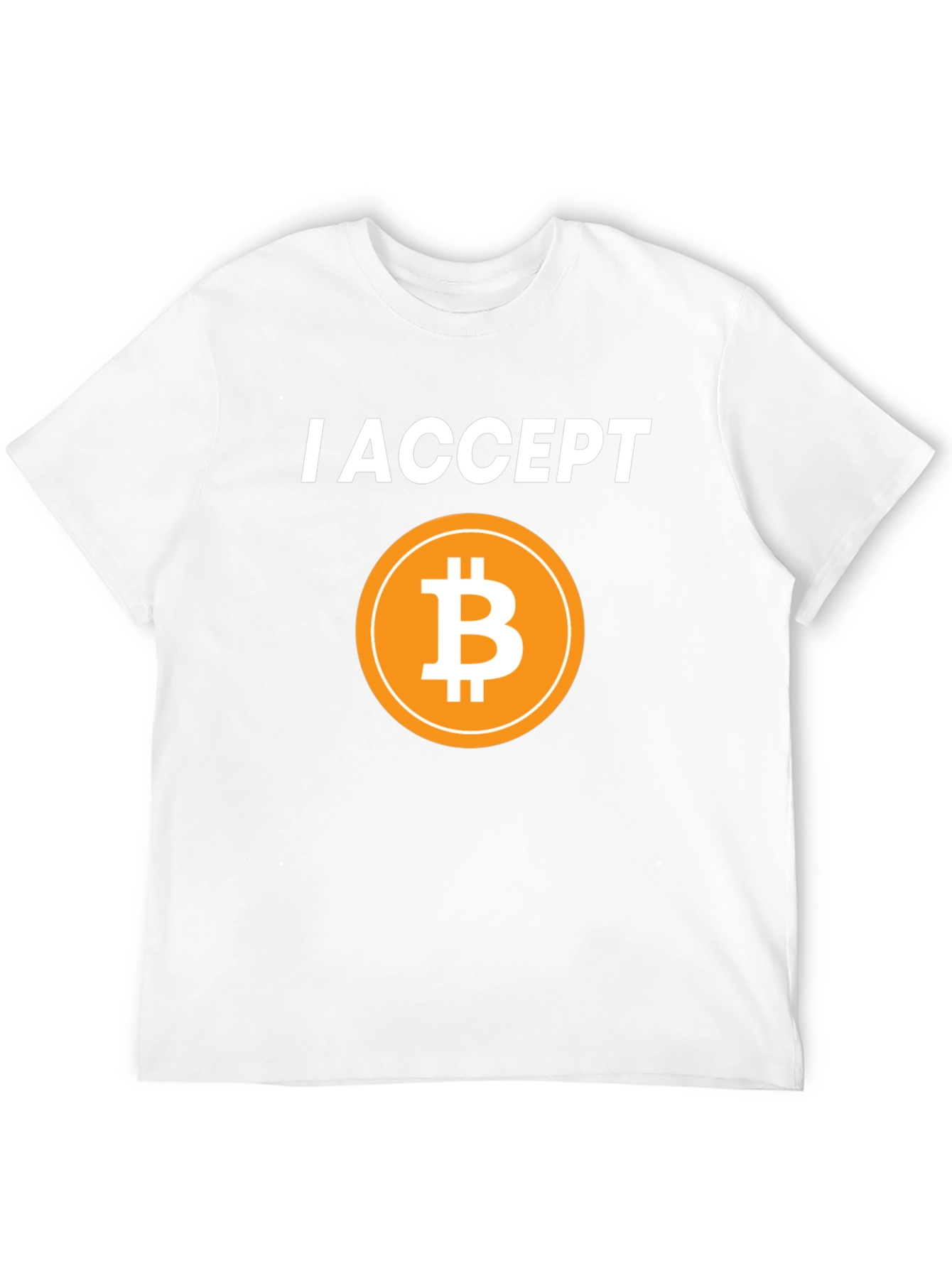 I Accept Bitcoin Black T-Shirt Cryptocurrency BTC Tee