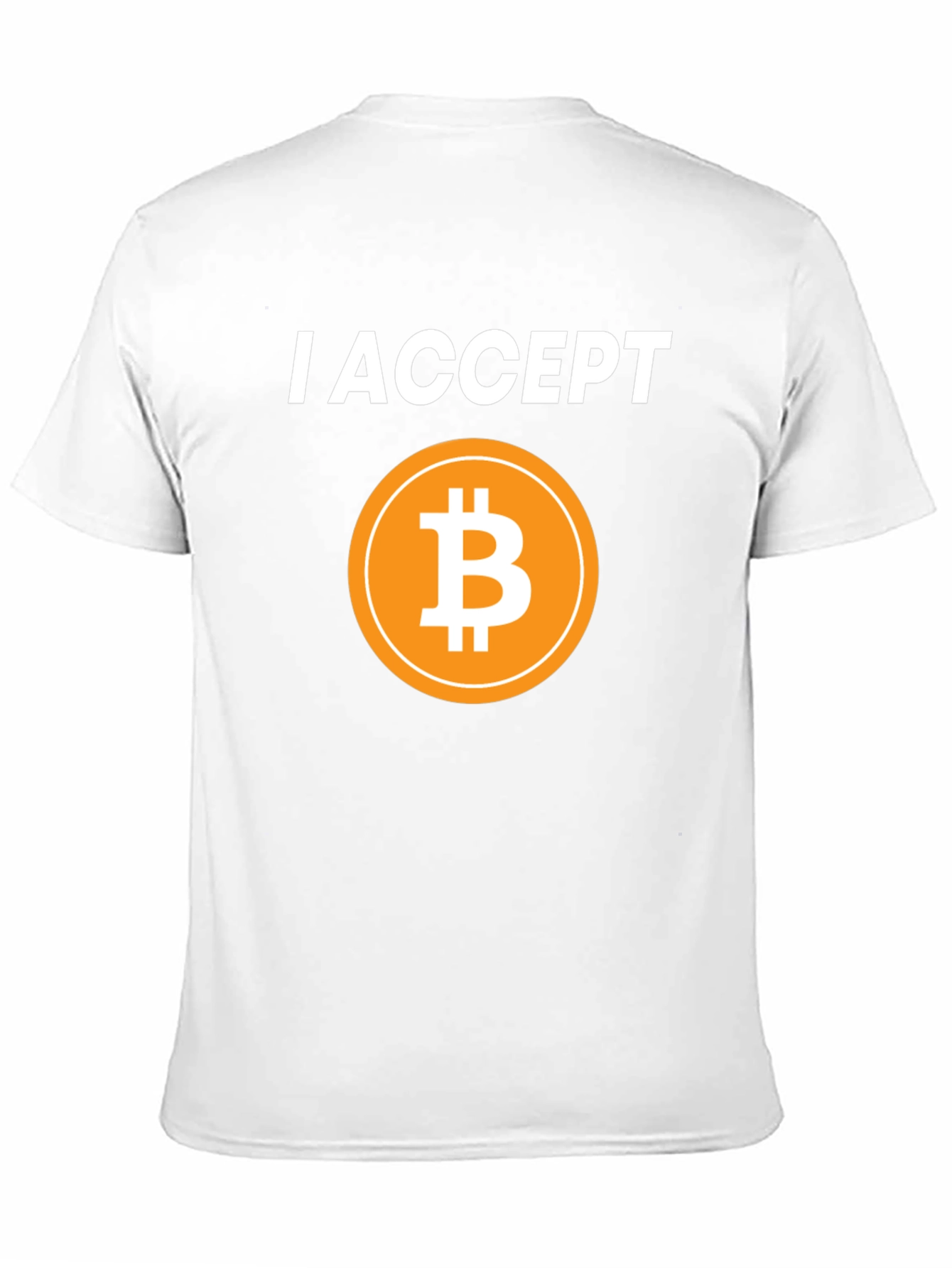 I Accept Bitcoin Black T-Shirt Cryptocurrency BTC Tee