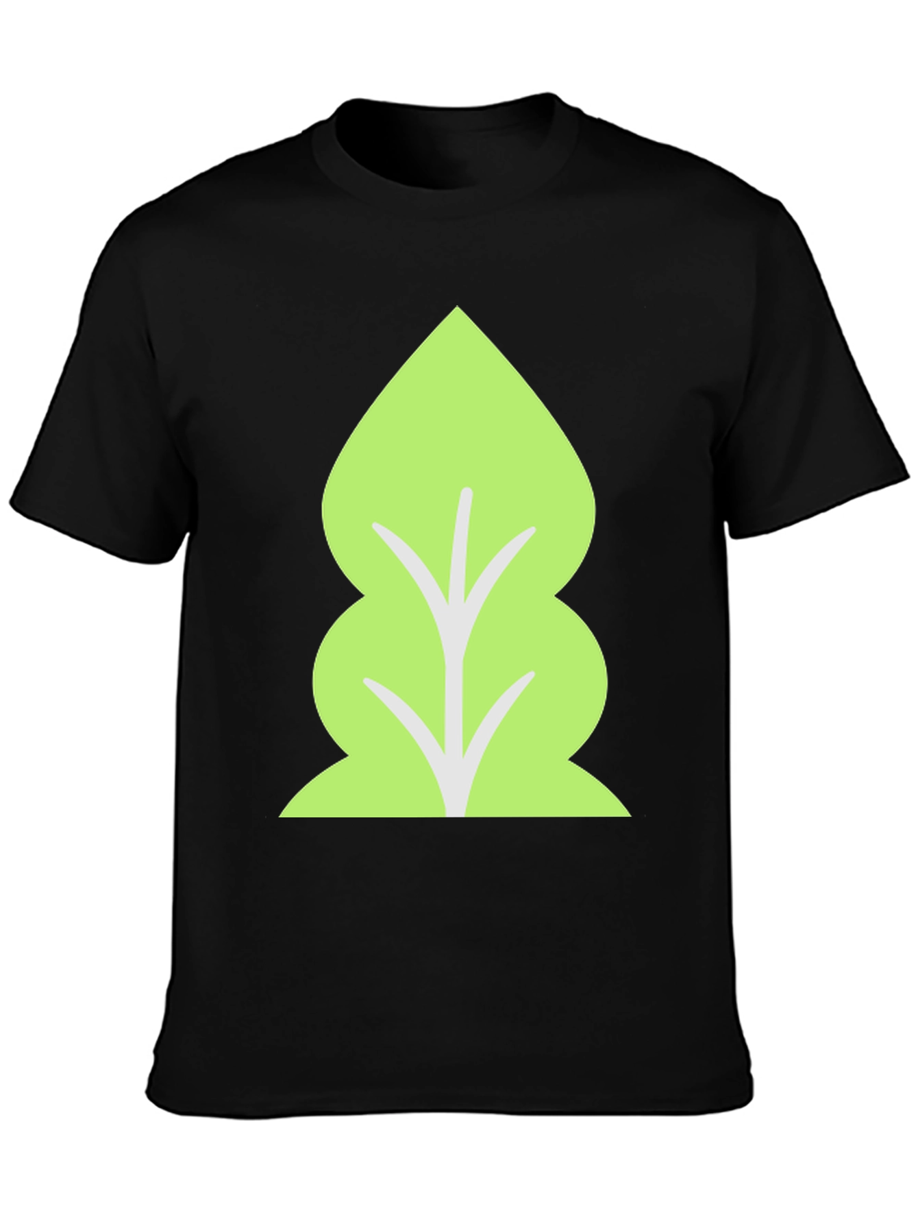 Leaf Graphic T-Shirt - Black Cotton Tee