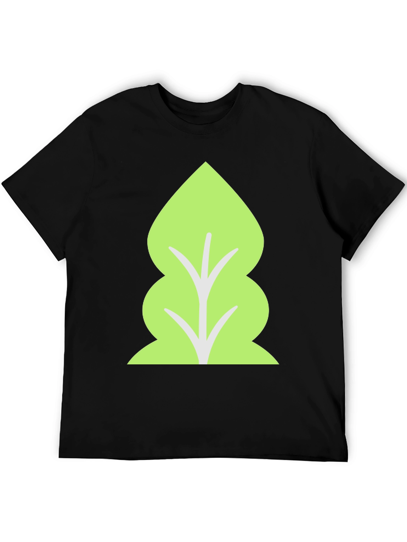 Leaf Graphic T-Shirt - Black Cotton Tee