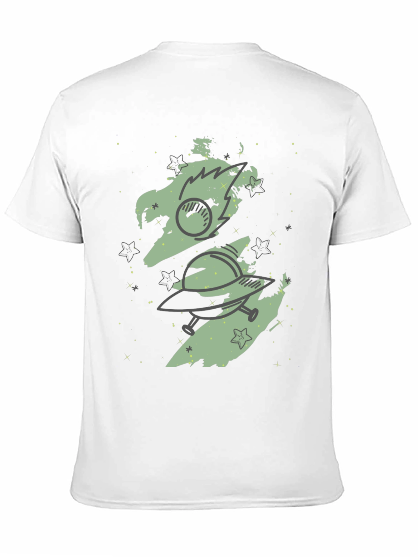 Space Adventure Graphic Tee - Black Cotton Blend