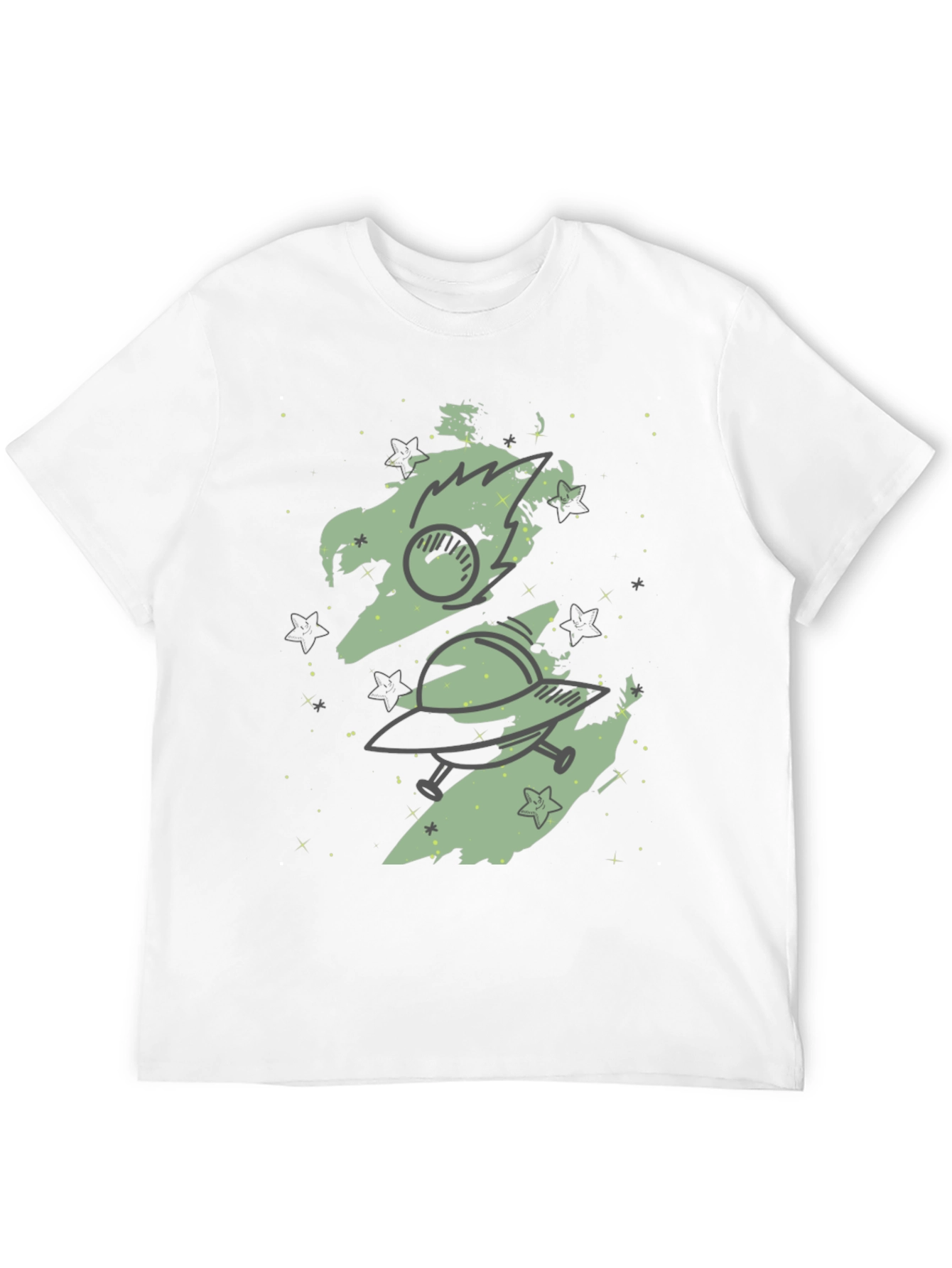 Space Adventure Graphic Tee - Black Cotton Blend