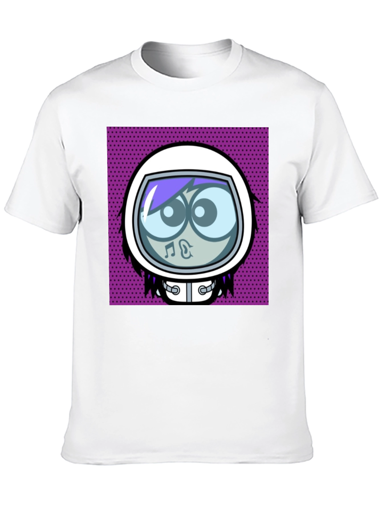 Cartoon Astronaut Black Graphic Tee