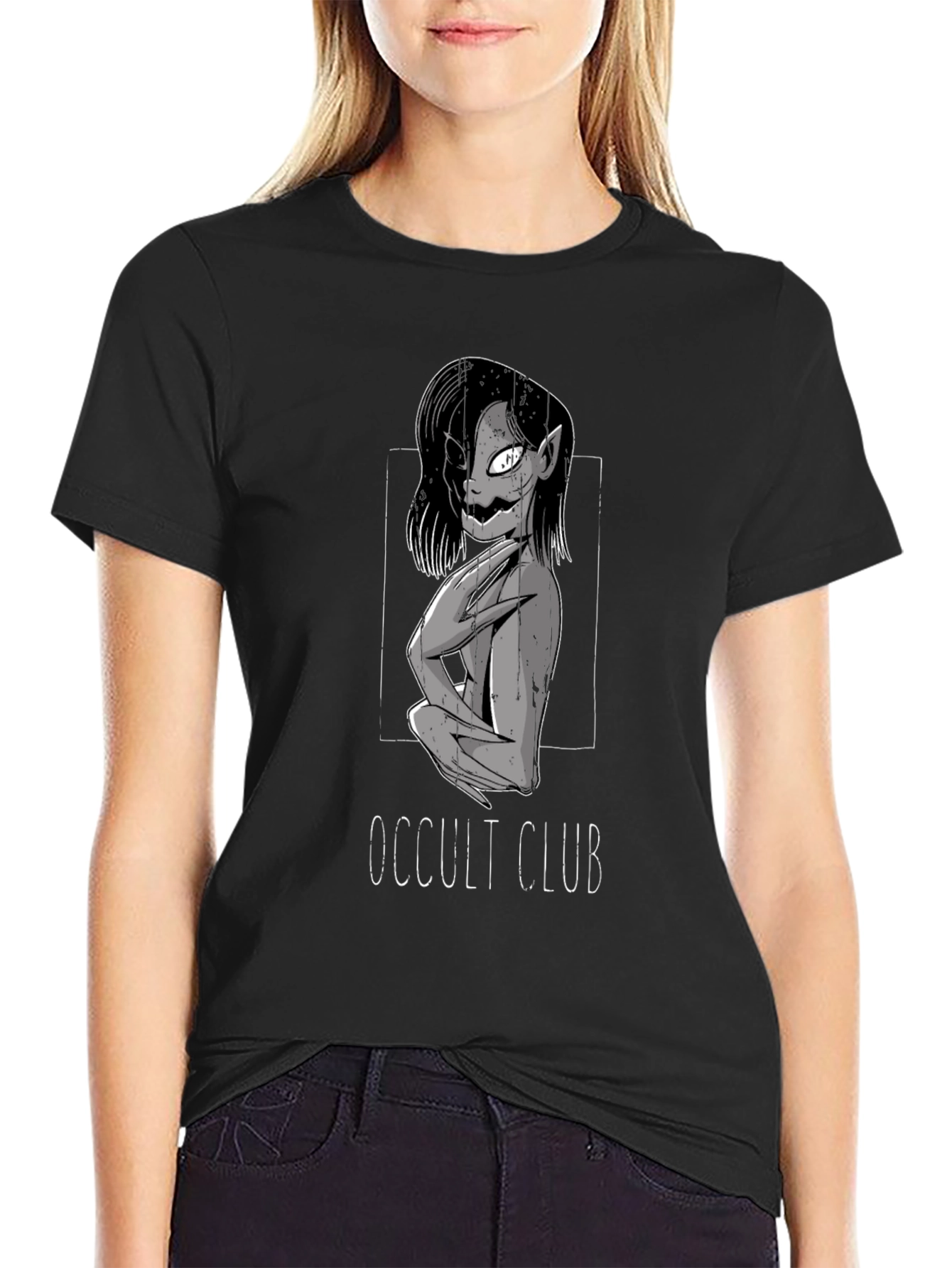 Occult Club Graphic Tee - Dark Aesthetic Shirt