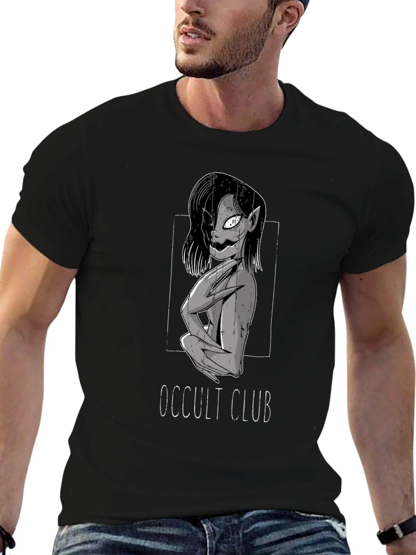 Occult Club Graphic Tee - Dark Aesthetic Shirt