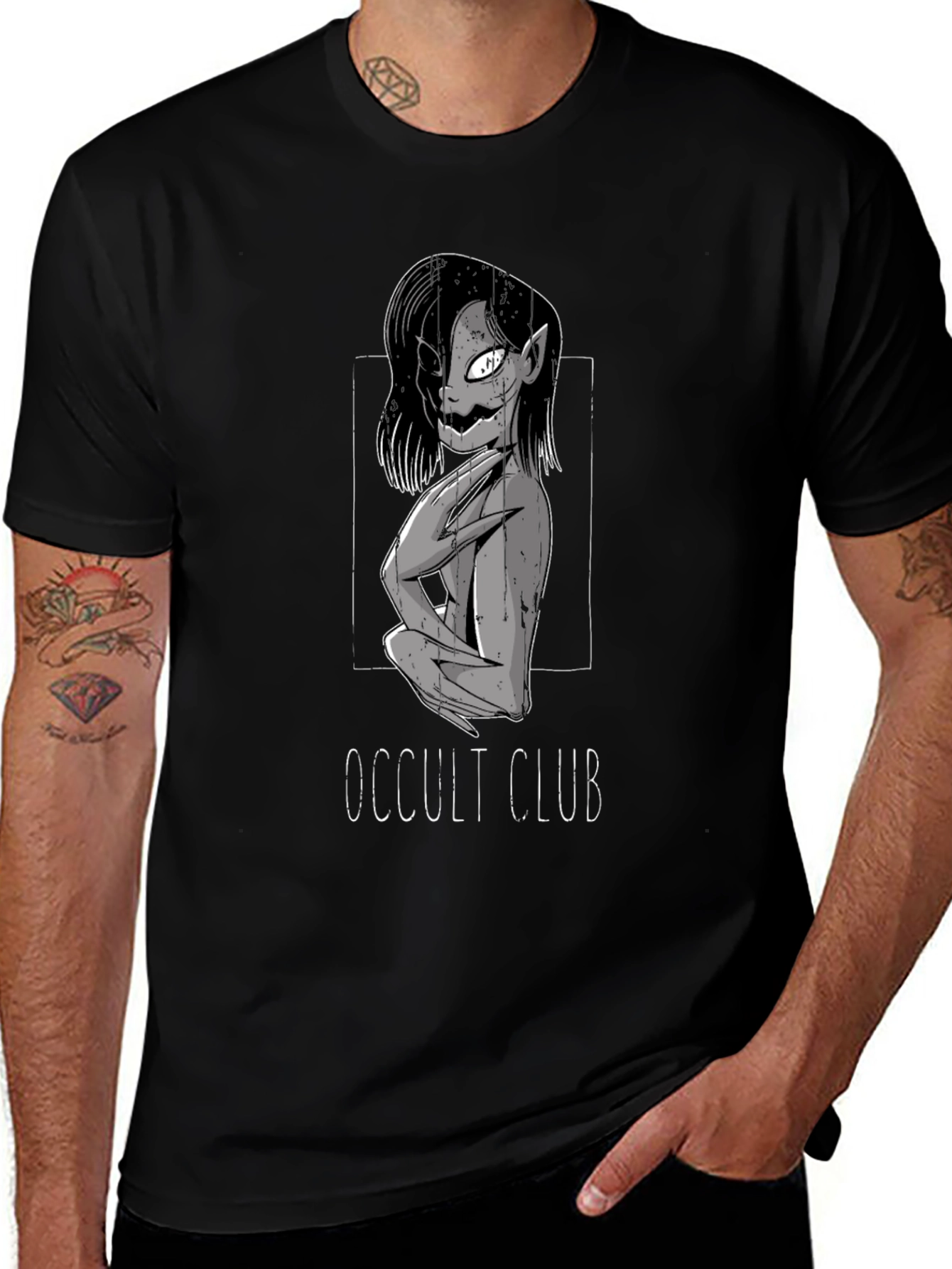 Occult Club Graphic Tee - Dark Aesthetic Shirt