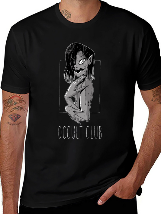 Occult Club Graphic Tee - Dark Aesthetic Shirt