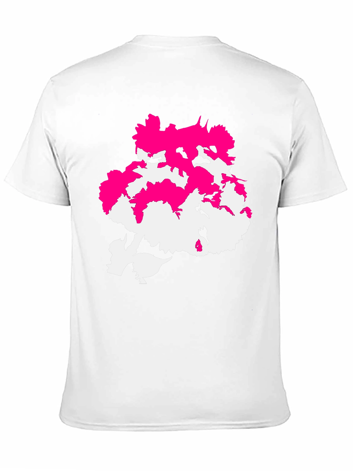Abstract Pink & White Design Black T-Shirt