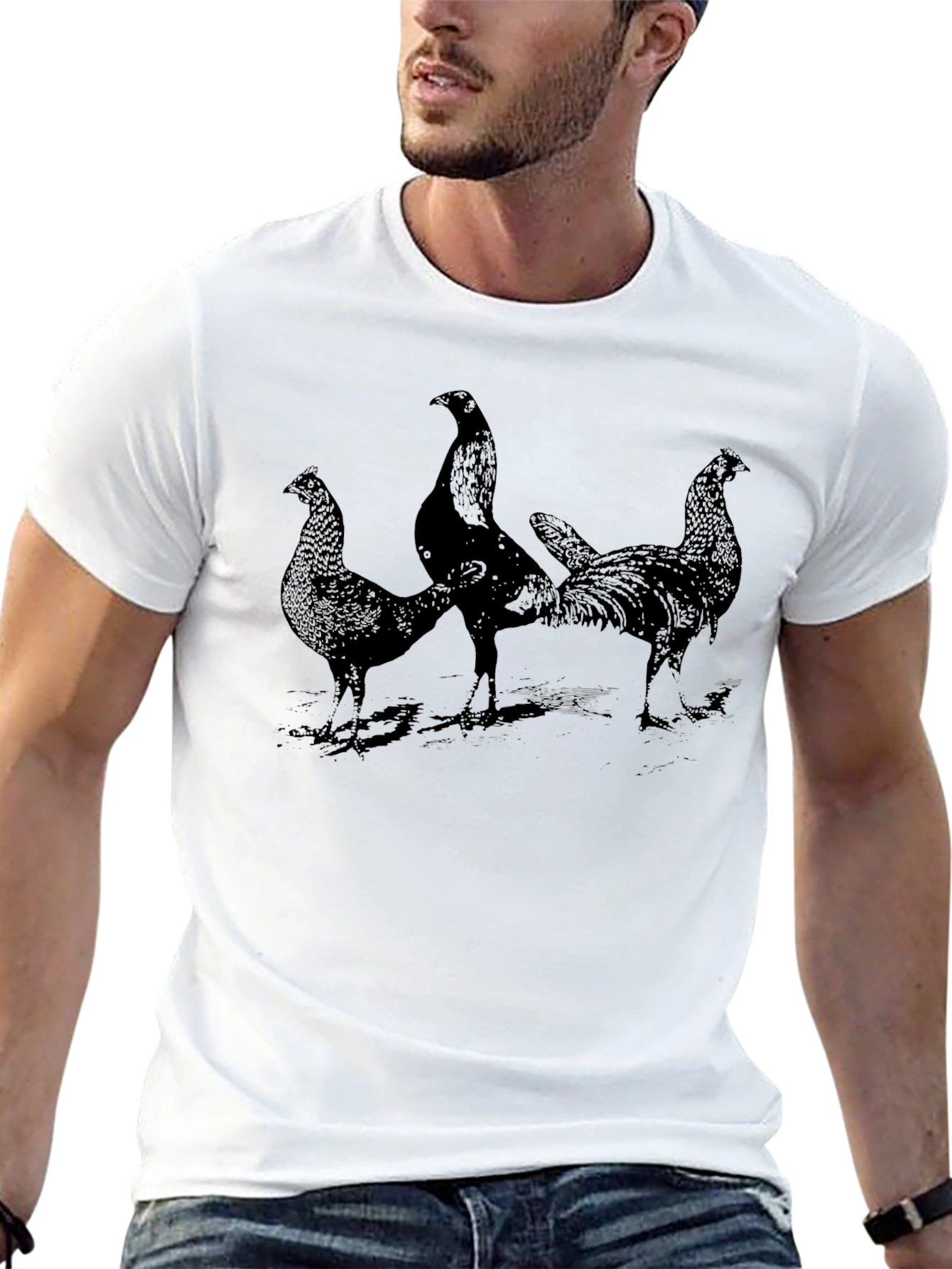 Rooster Graphic Tee - Mens Black T-Shirt