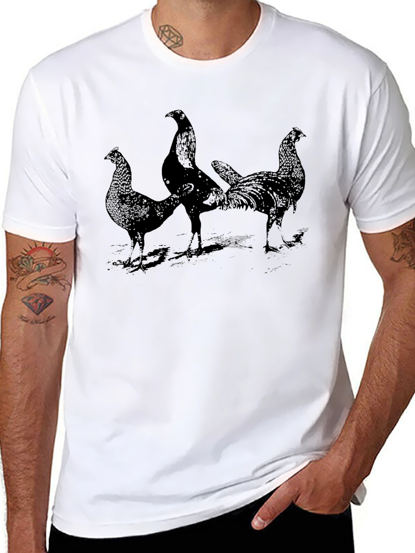 Rooster Graphic Tee - Mens Black T-Shirt