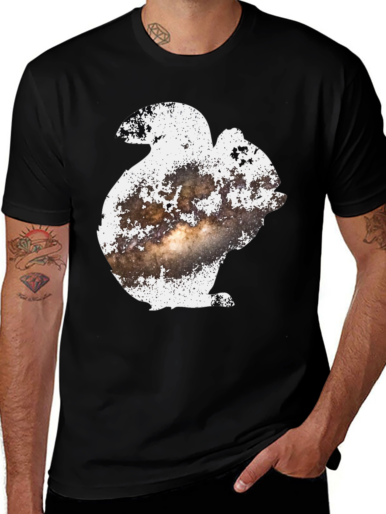 Cosmic Squirrel T-Shirt - Black