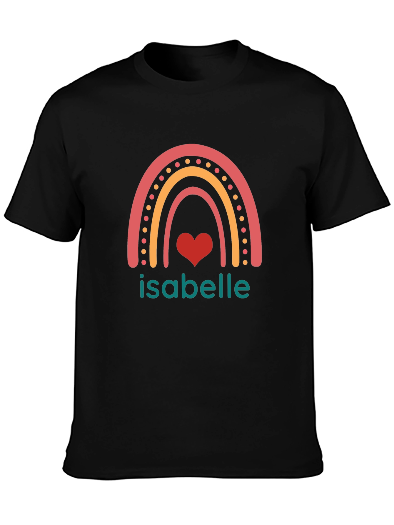 Isabelle Rainbow Heart Personalized T-Shirt