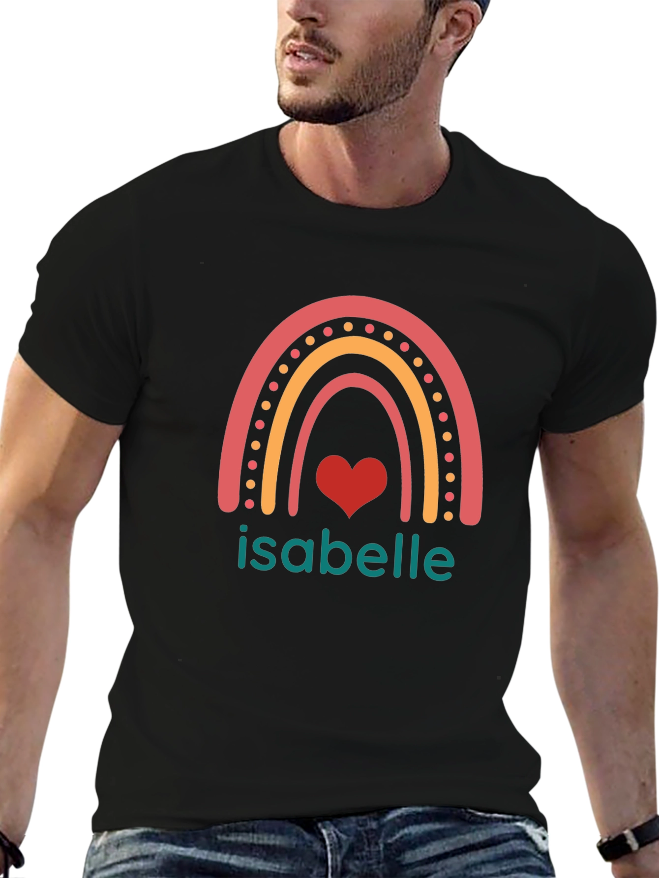 Isabelle Rainbow Heart Personalized T-Shirt
