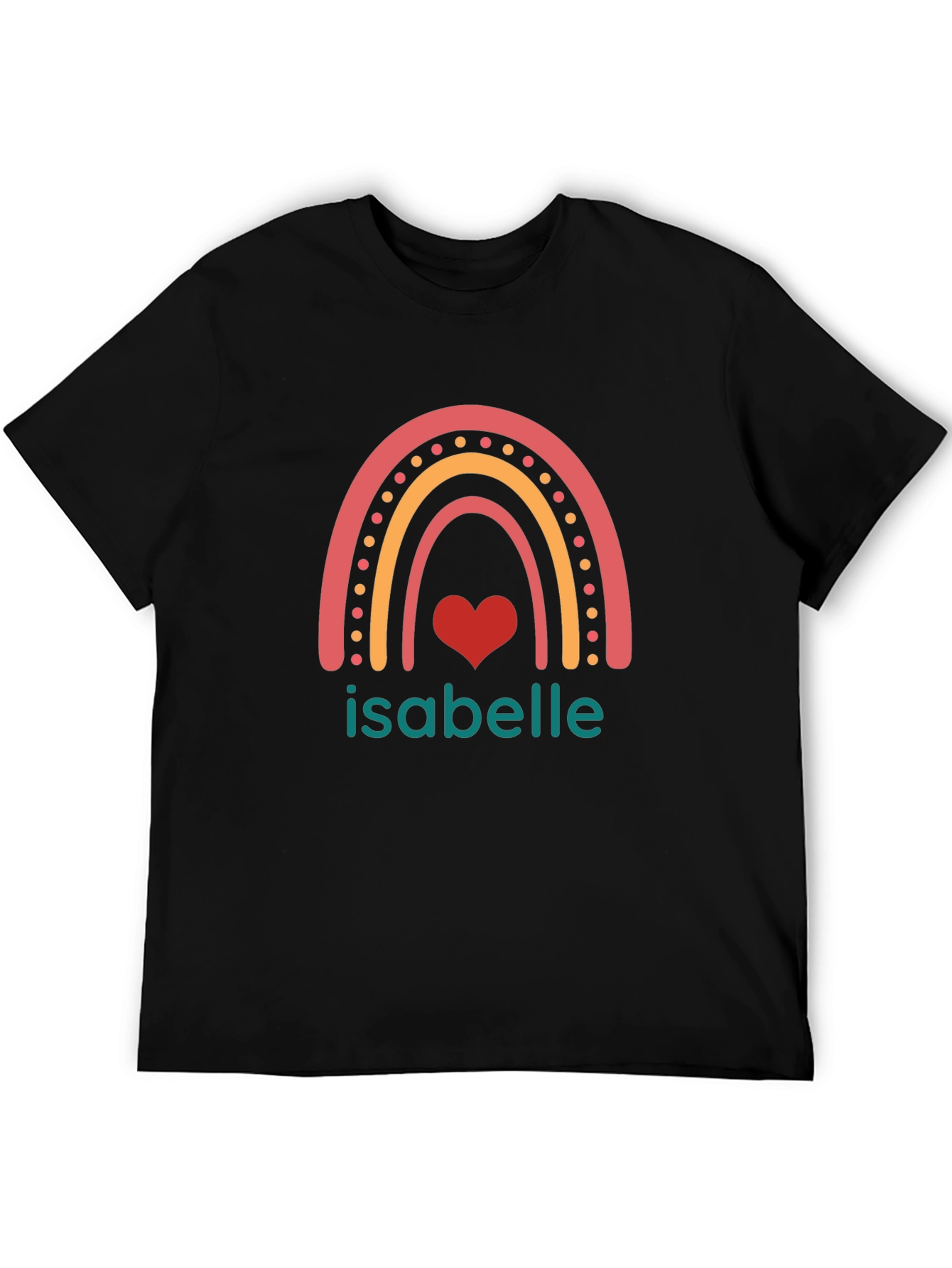 Isabelle Rainbow Heart Personalized T-Shirt