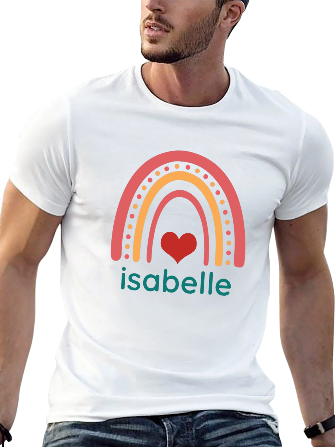 Isabelle Rainbow Heart Personalized T-Shirt