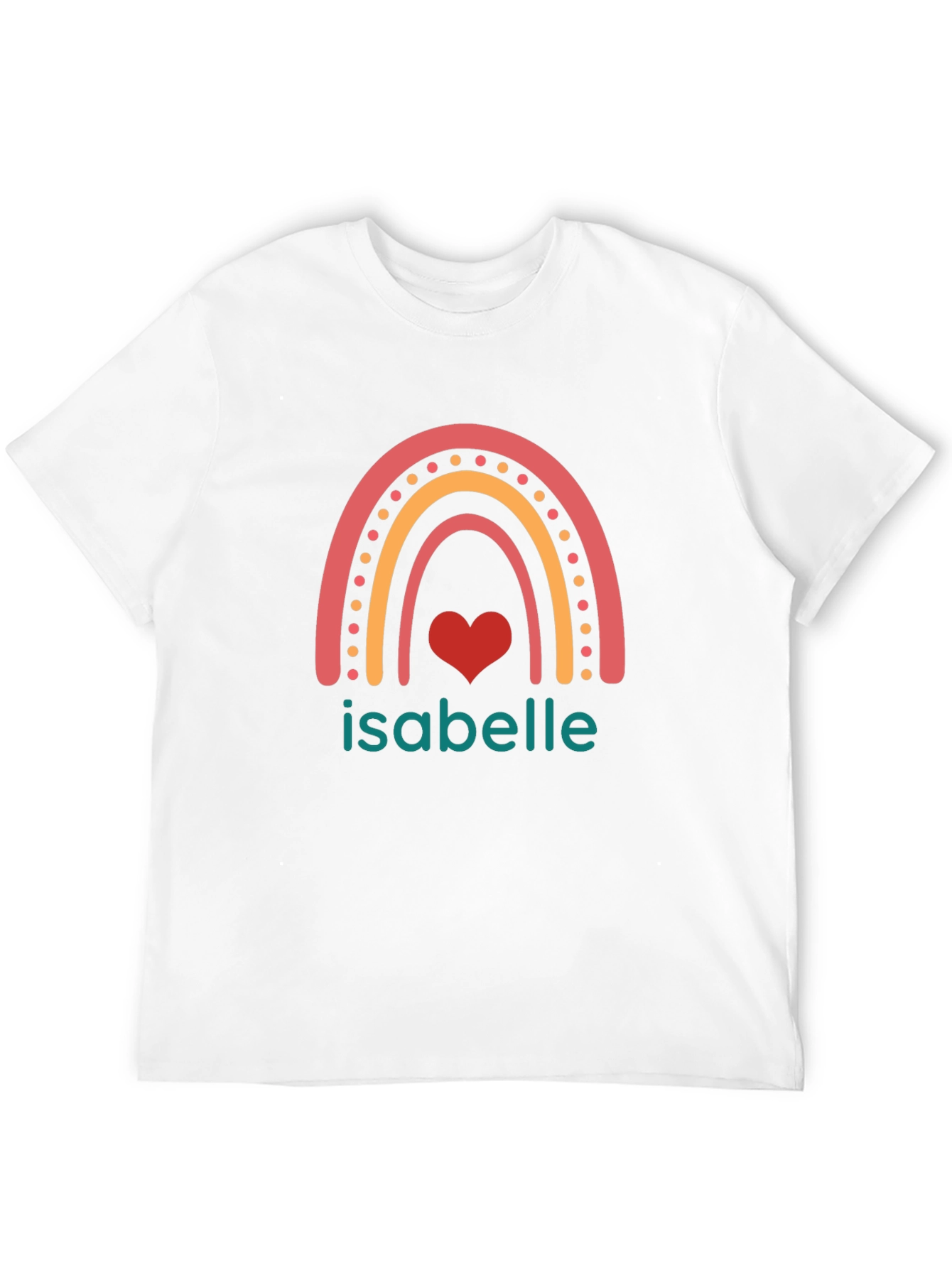 Isabelle Rainbow Heart Personalized T-Shirt