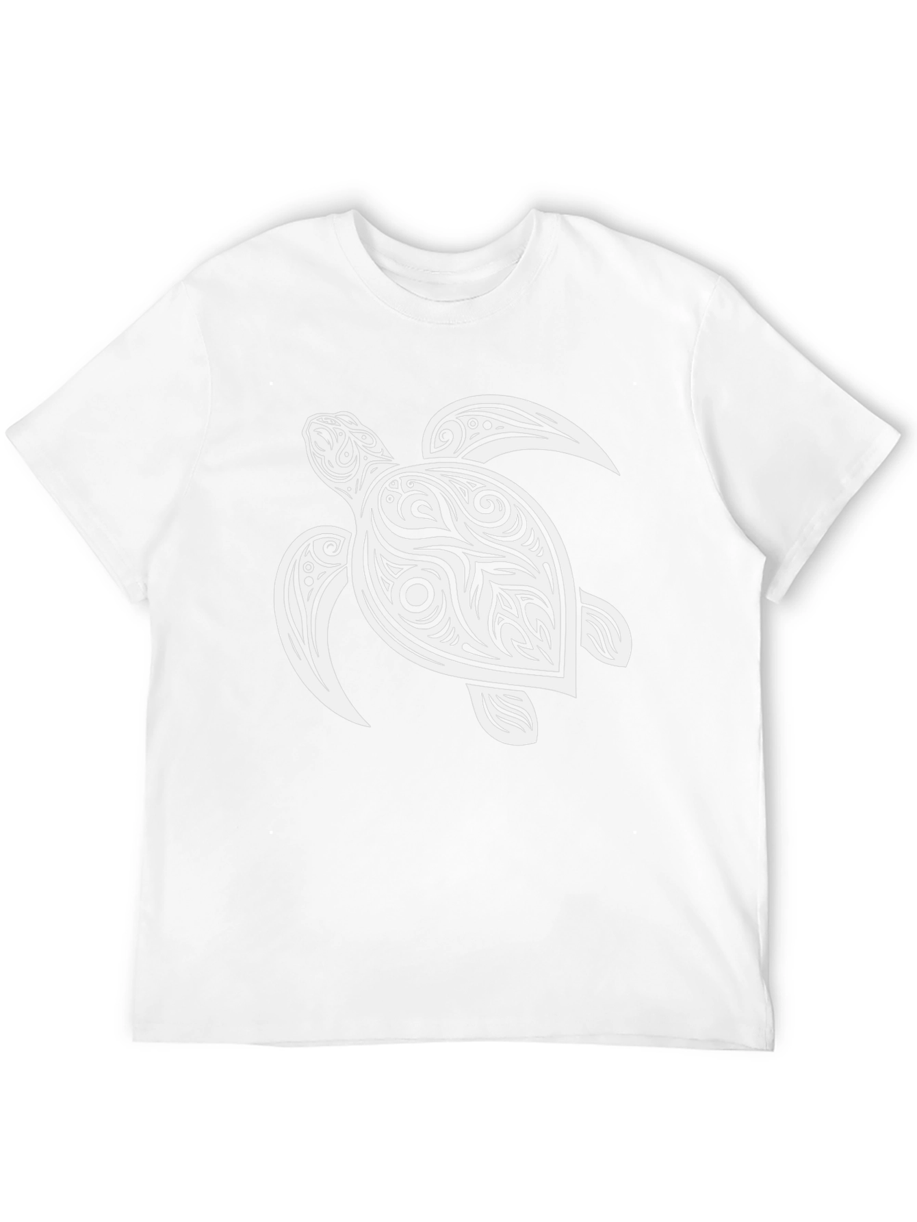 Mens Black T-Shirt with Turtle Graphic