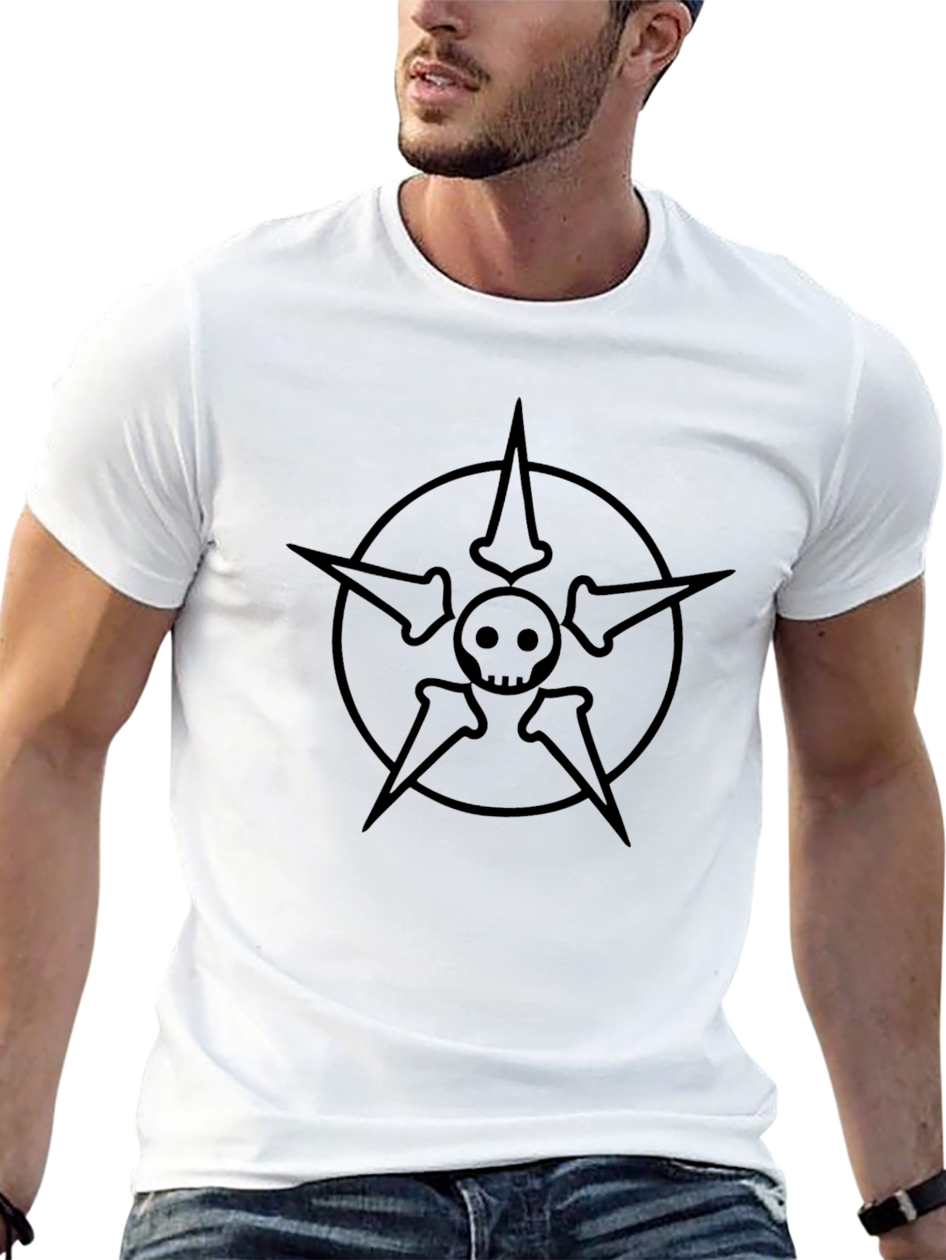Skull Star Graphic Tee - Mens Black T-Shirt