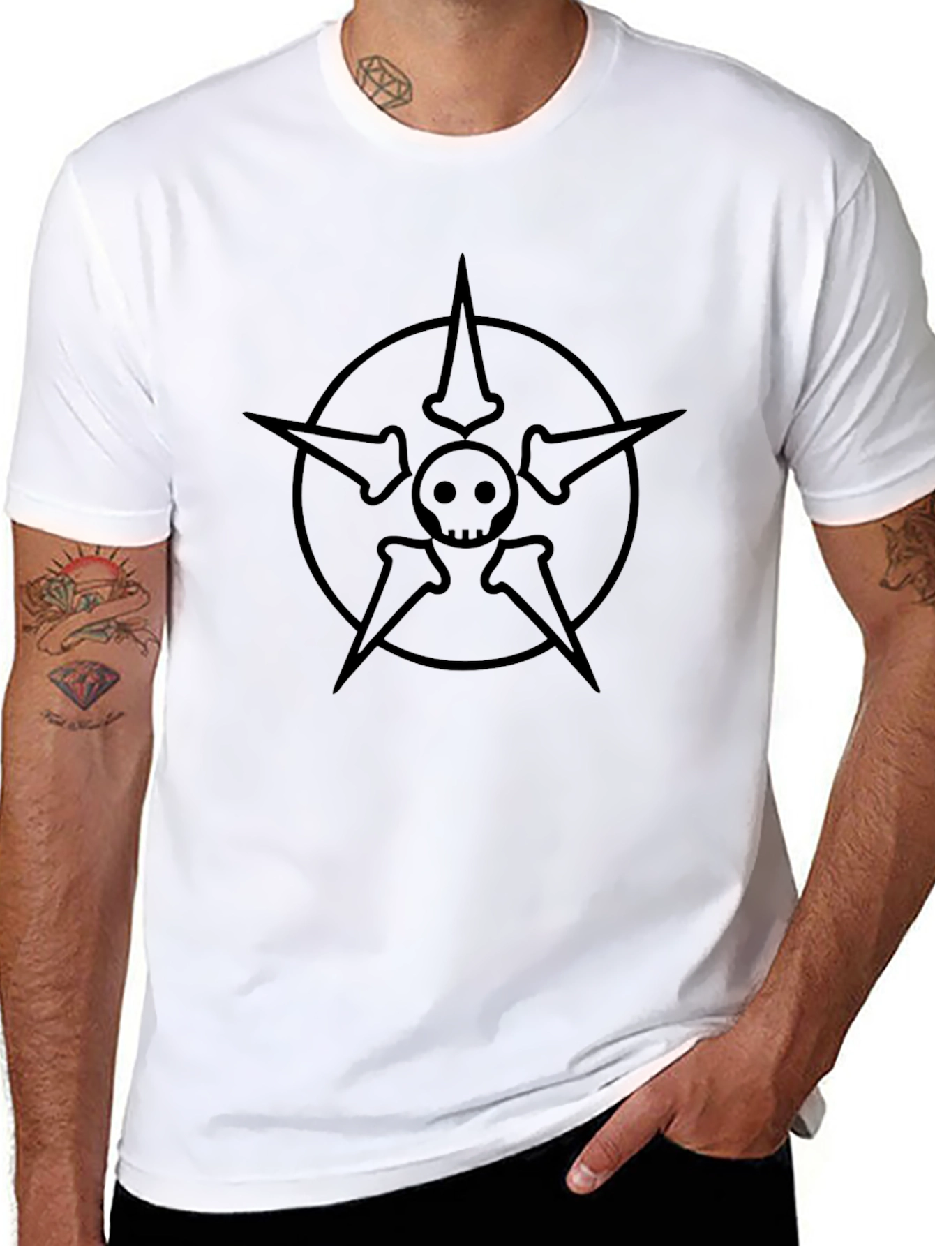 Skull Star Graphic Tee - Mens Black T-Shirt