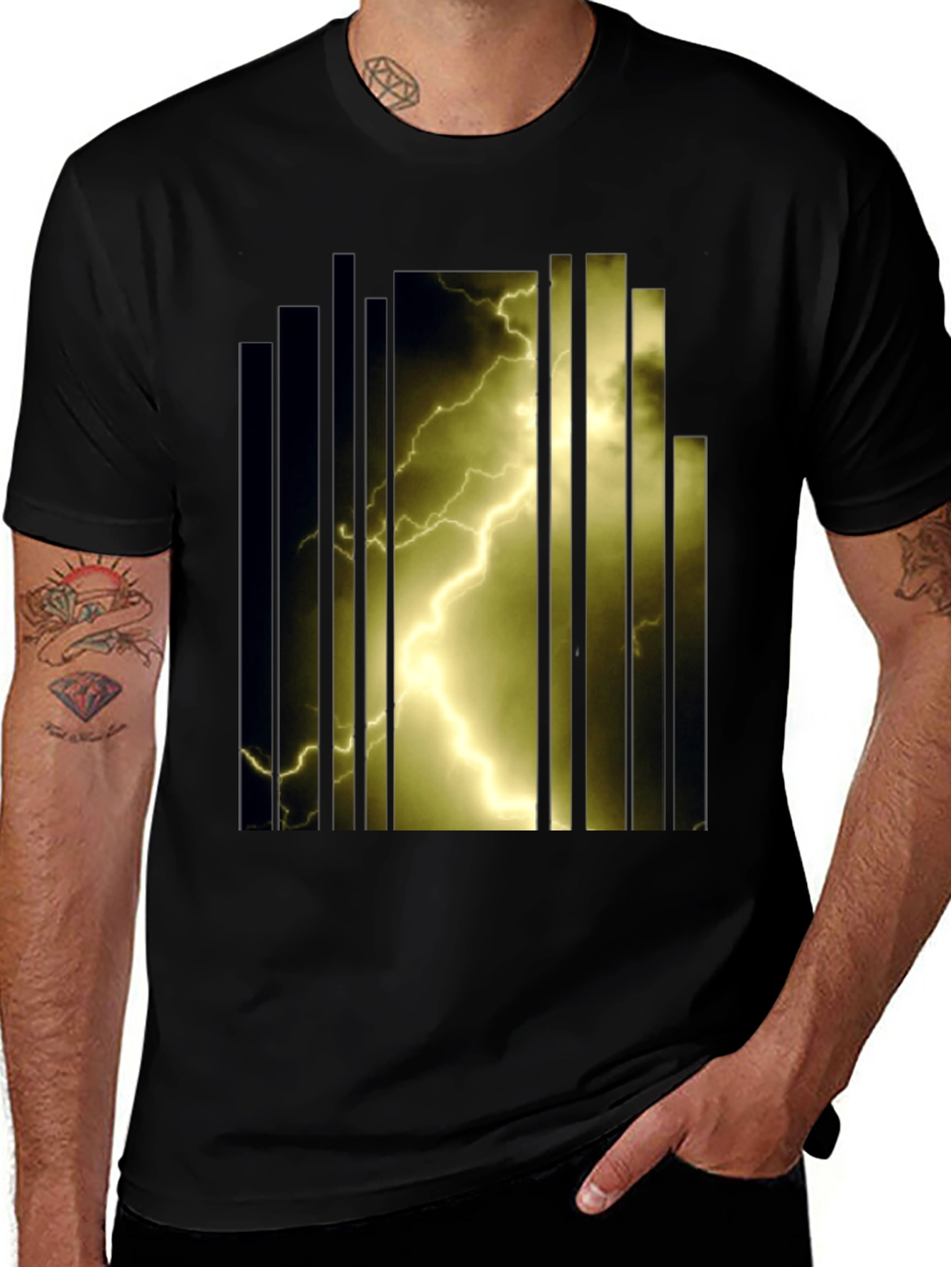 Lightning Bolt Graphic T-Shirt - Bold Design