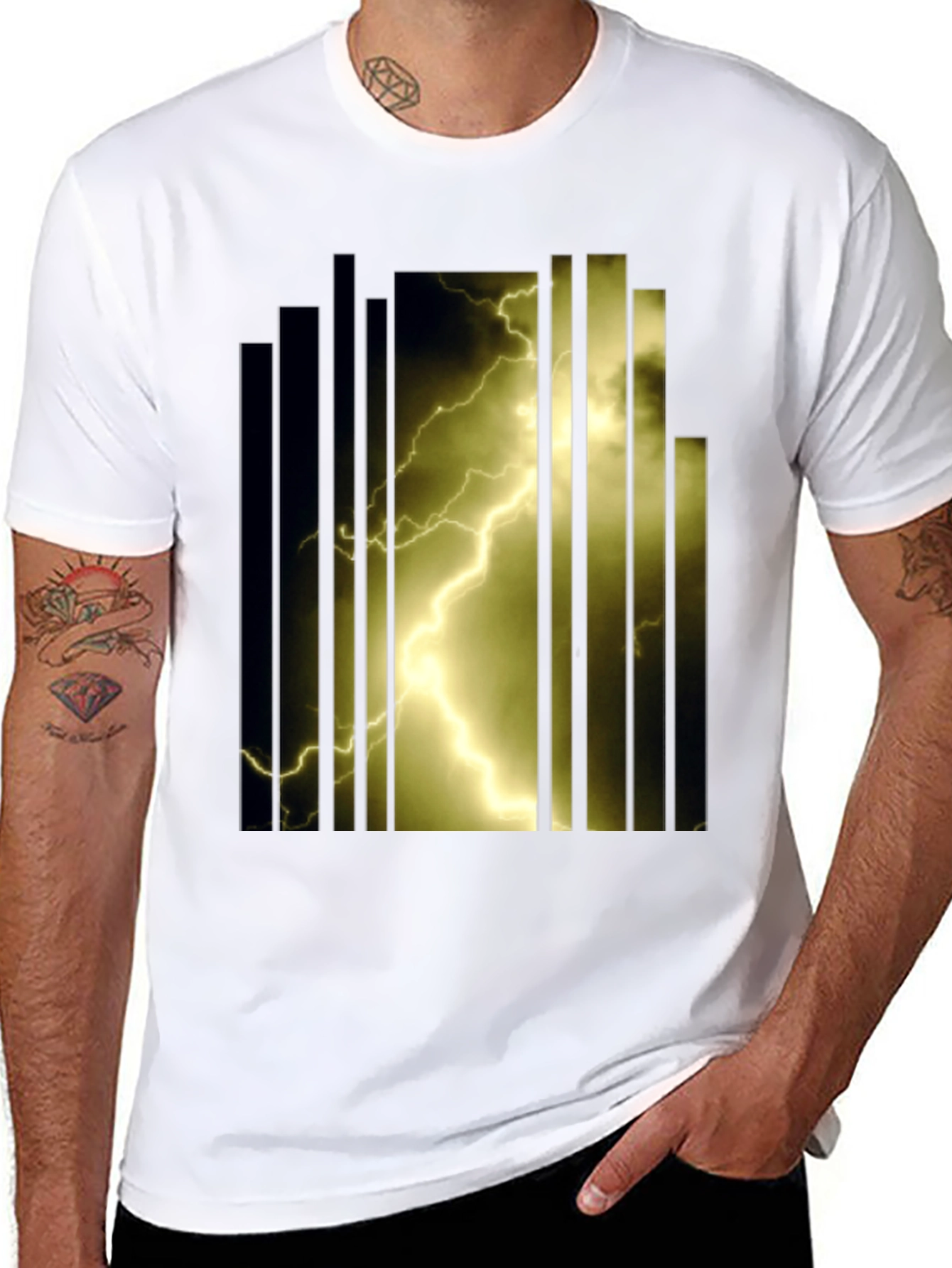 Lightning Bolt Graphic T-Shirt - Bold Design