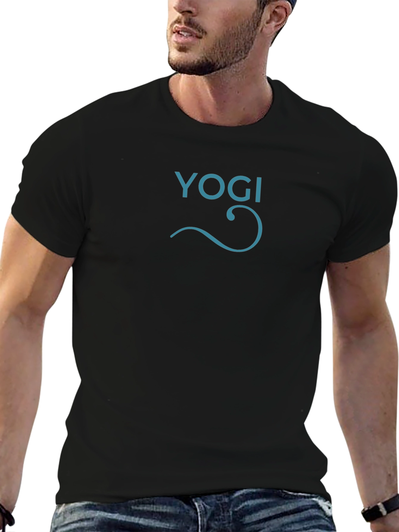 Yogi Graphic Tee - Comfortable Black Cotton T-Shirt
