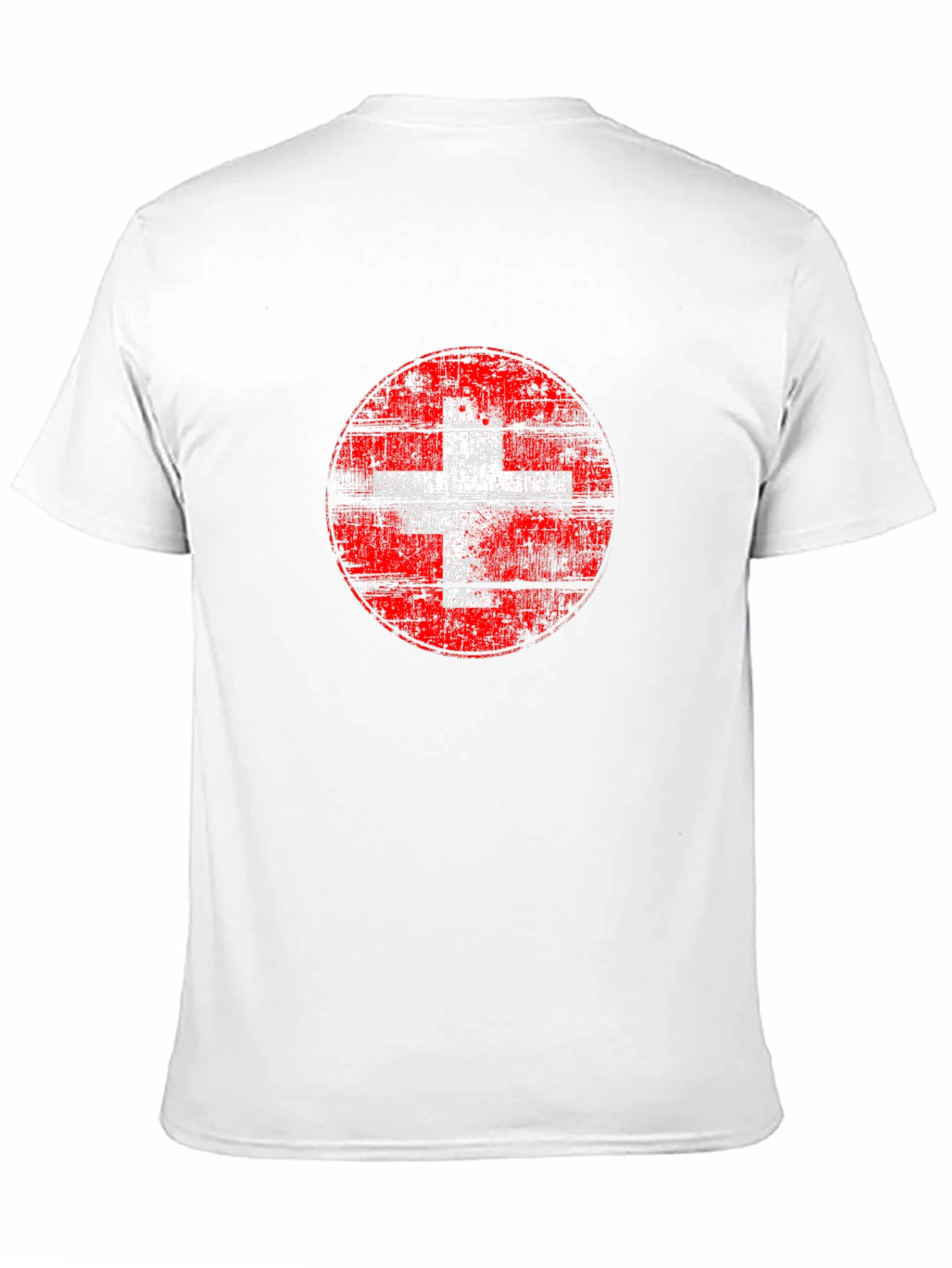Swiss Flag Grunge Graphic Tee - Black