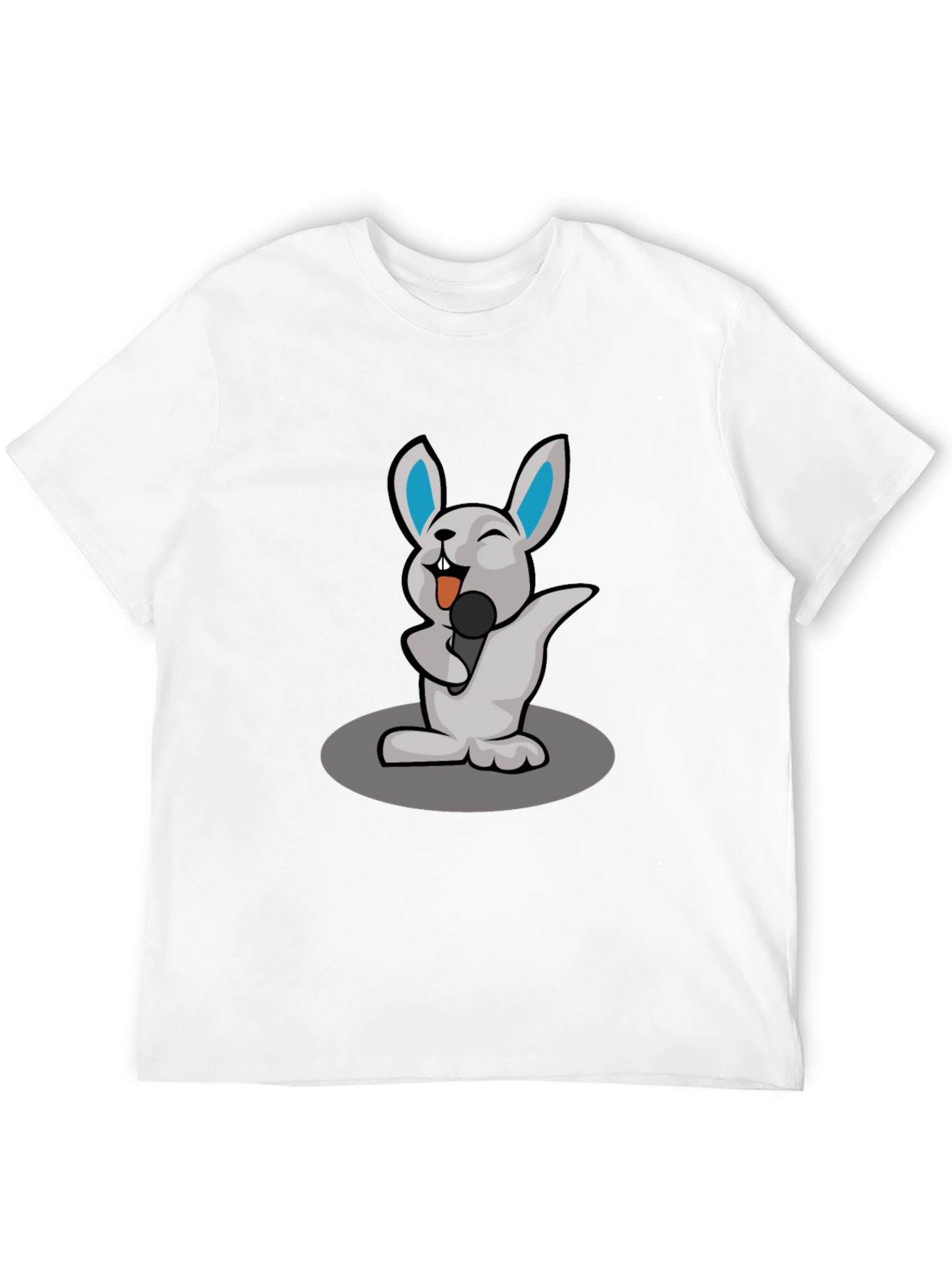 Singing Rabbit Graphic T-Shirt - Black Cotton Tee