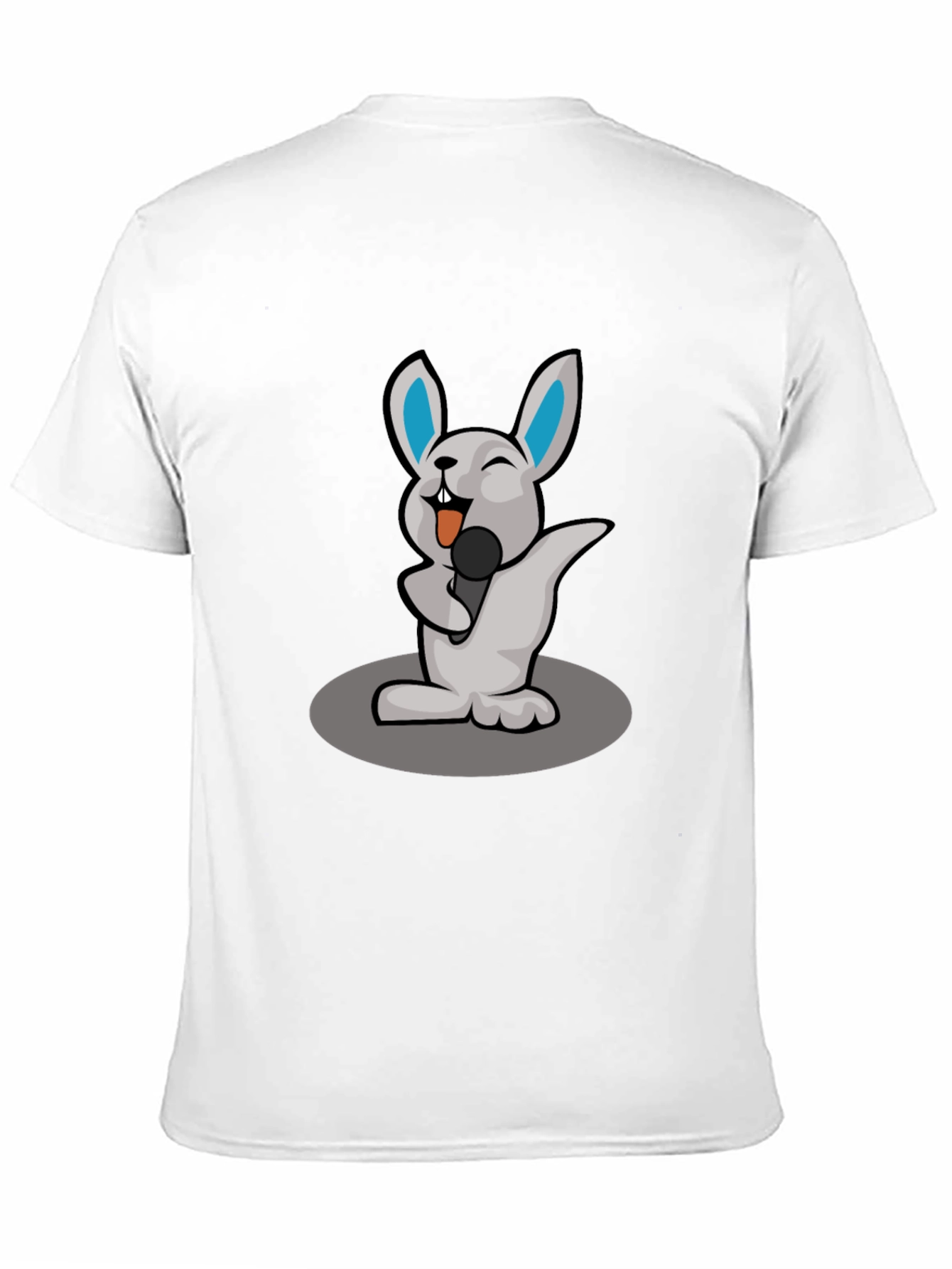 Singing Rabbit Graphic T-Shirt - Black Cotton Tee