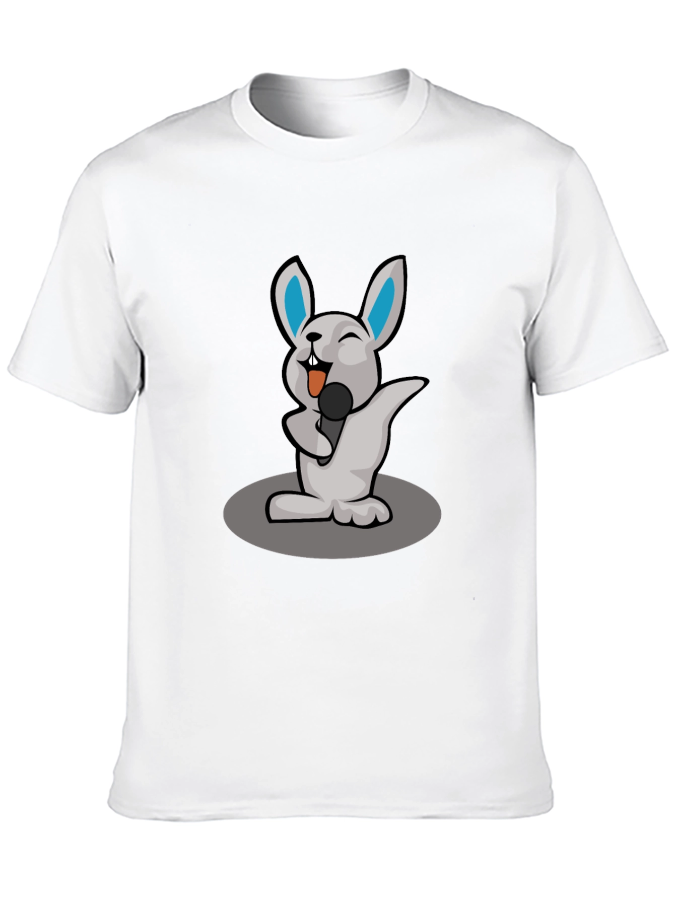 Singing Rabbit Graphic T-Shirt - Black Cotton Tee