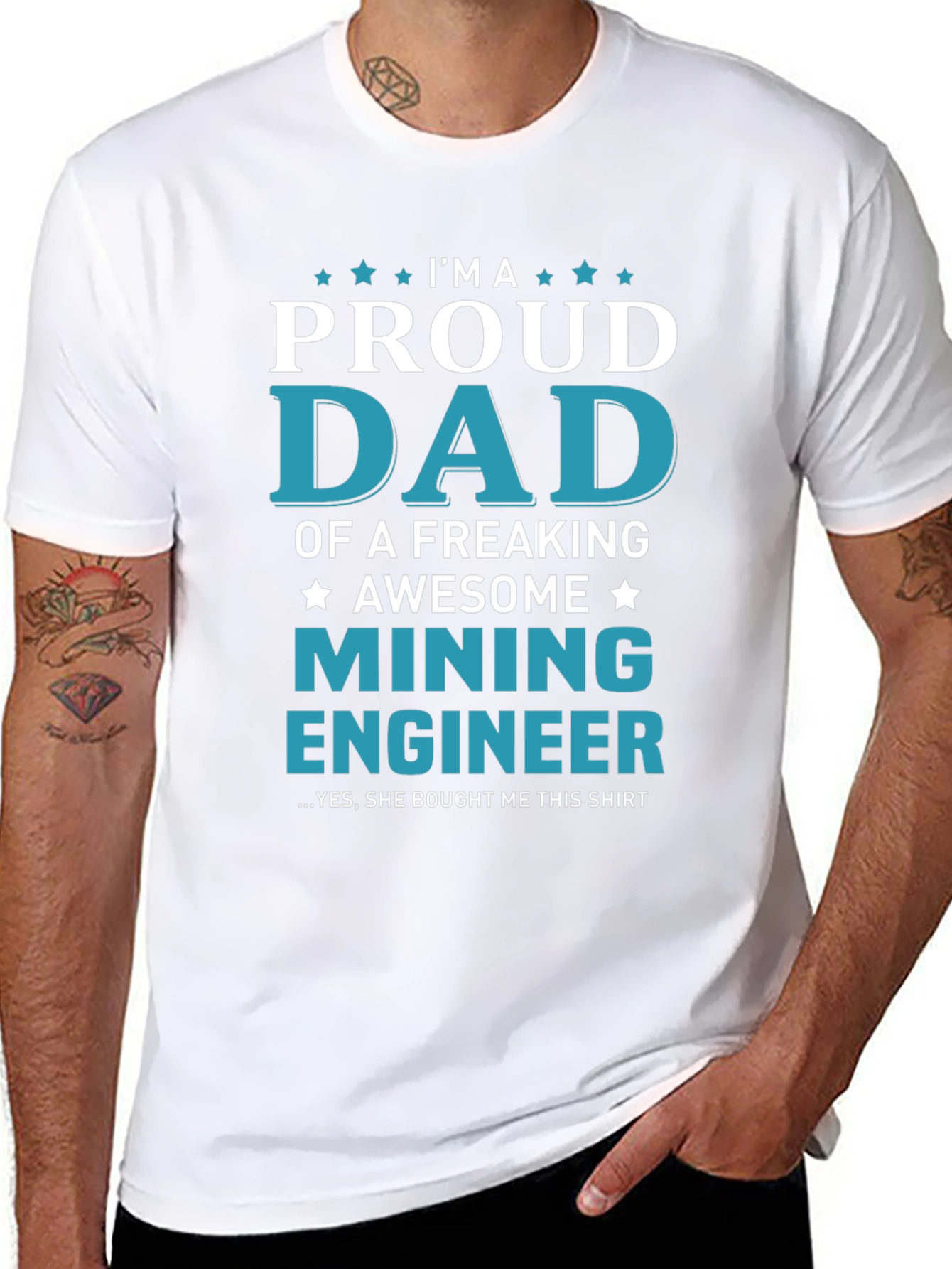 Proud Dad of Mining Engineer Graphic T-Shirt